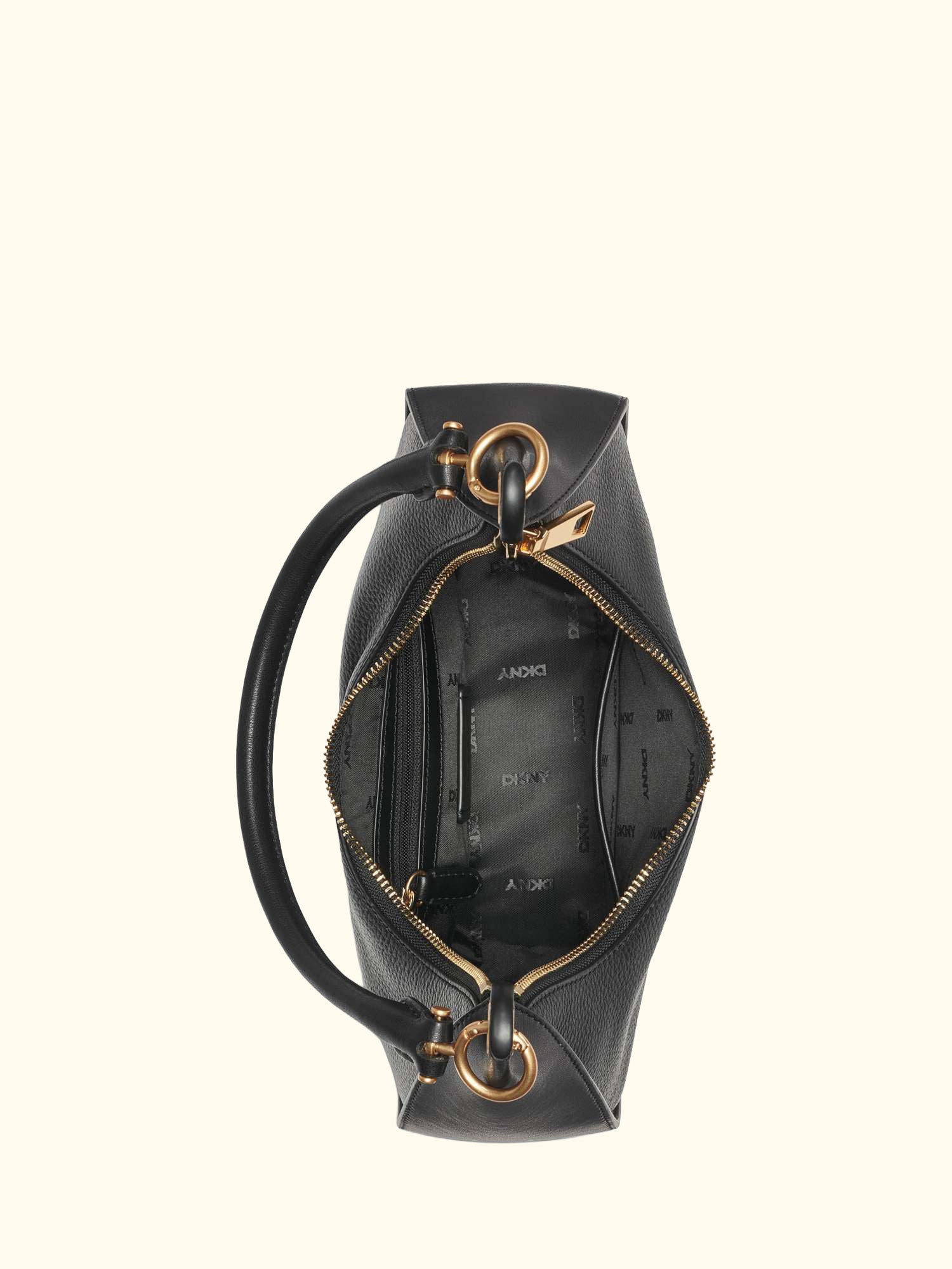 Abby Hobo Leather Cross Body Bag, Black