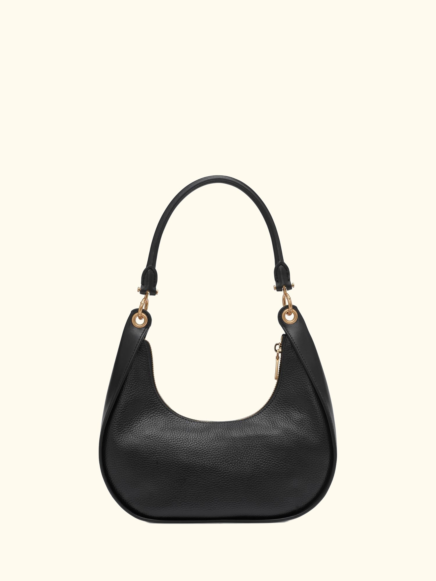 Abby Hobo Leather Cross Body Bag, Black