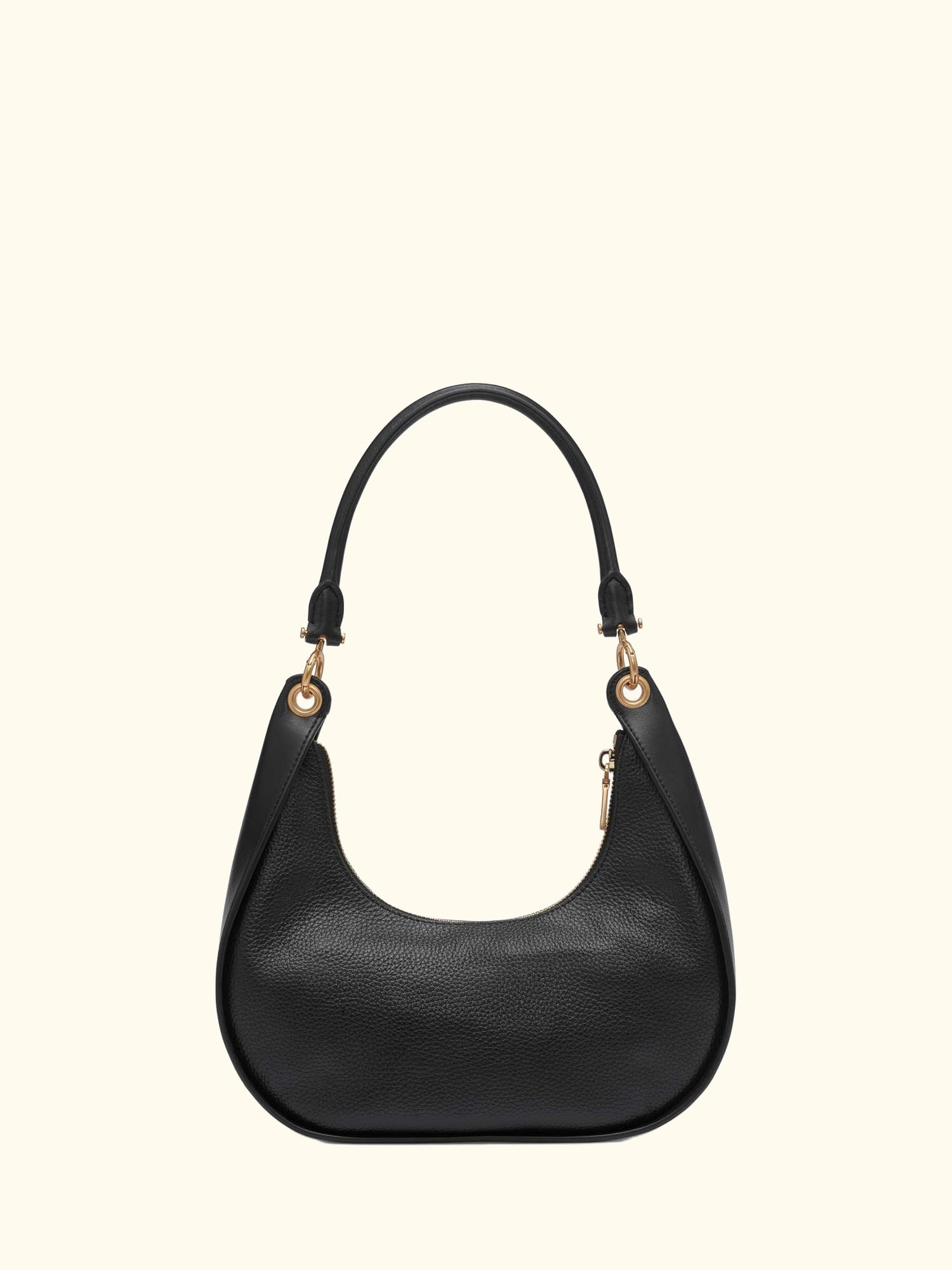 Abby Hobo Leather Cross Body Bag, Black
