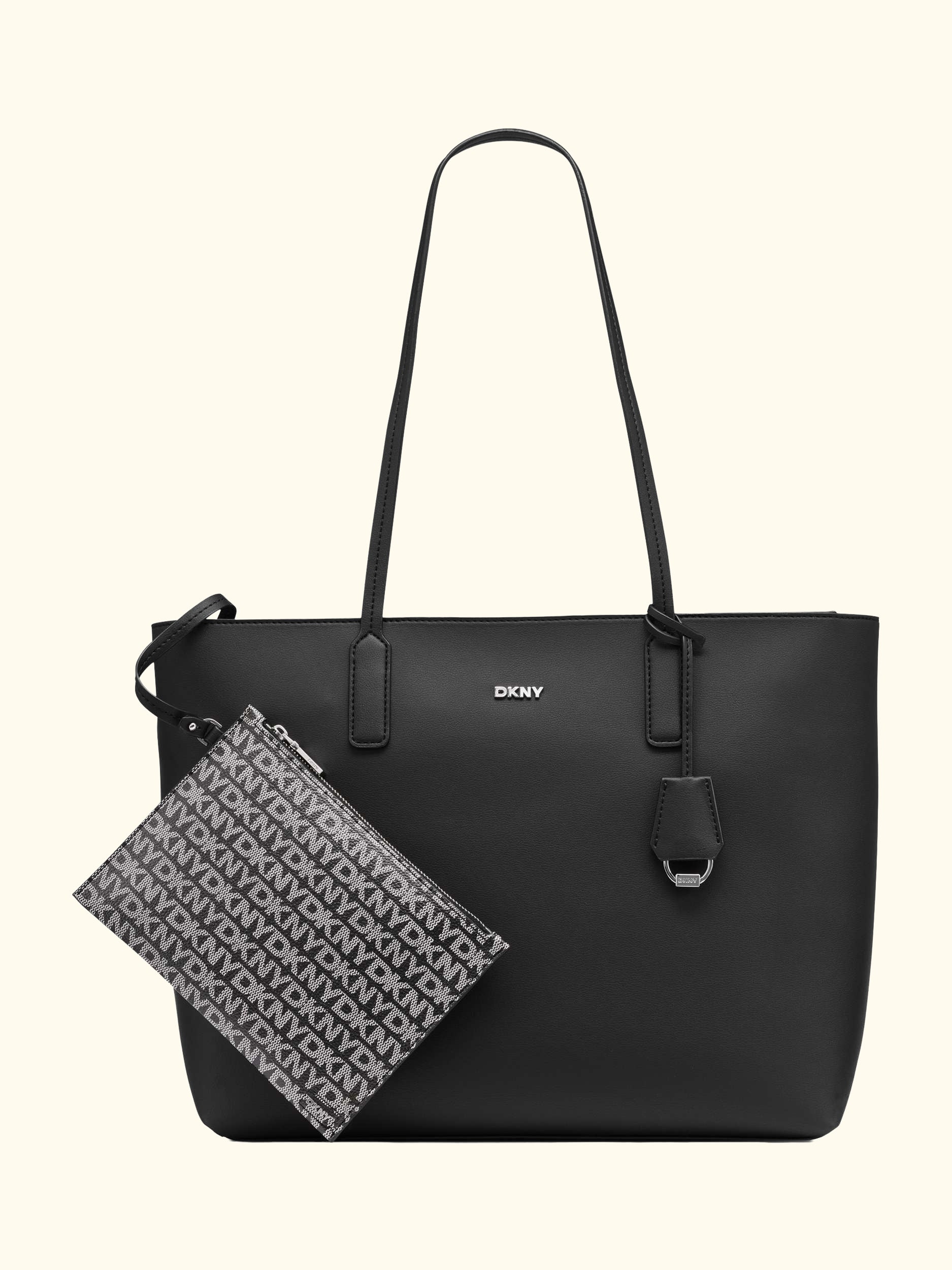 Saige Faux Leather Tote Bag, Black