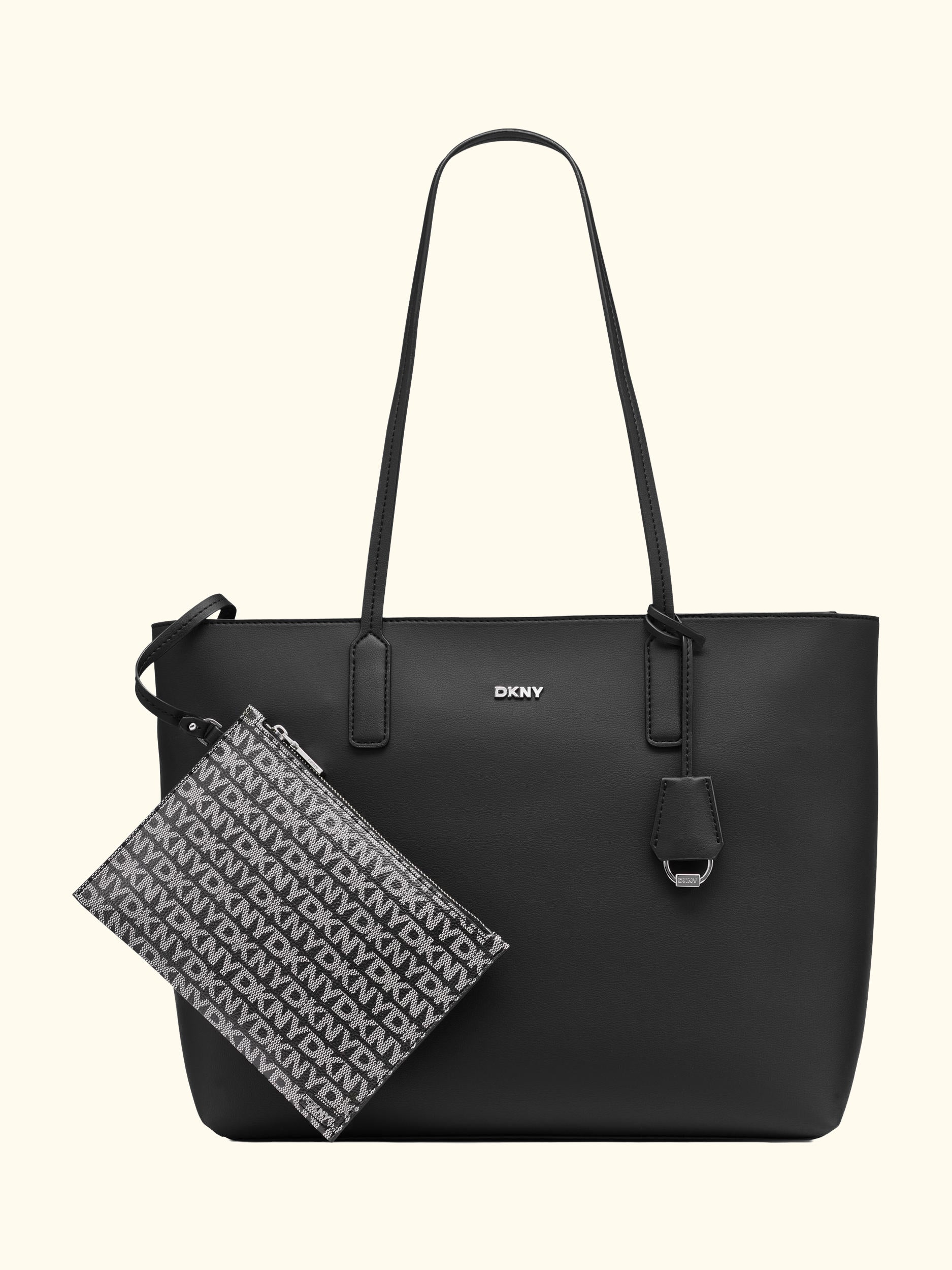 Saige Faux Leather Tote Bag, Black