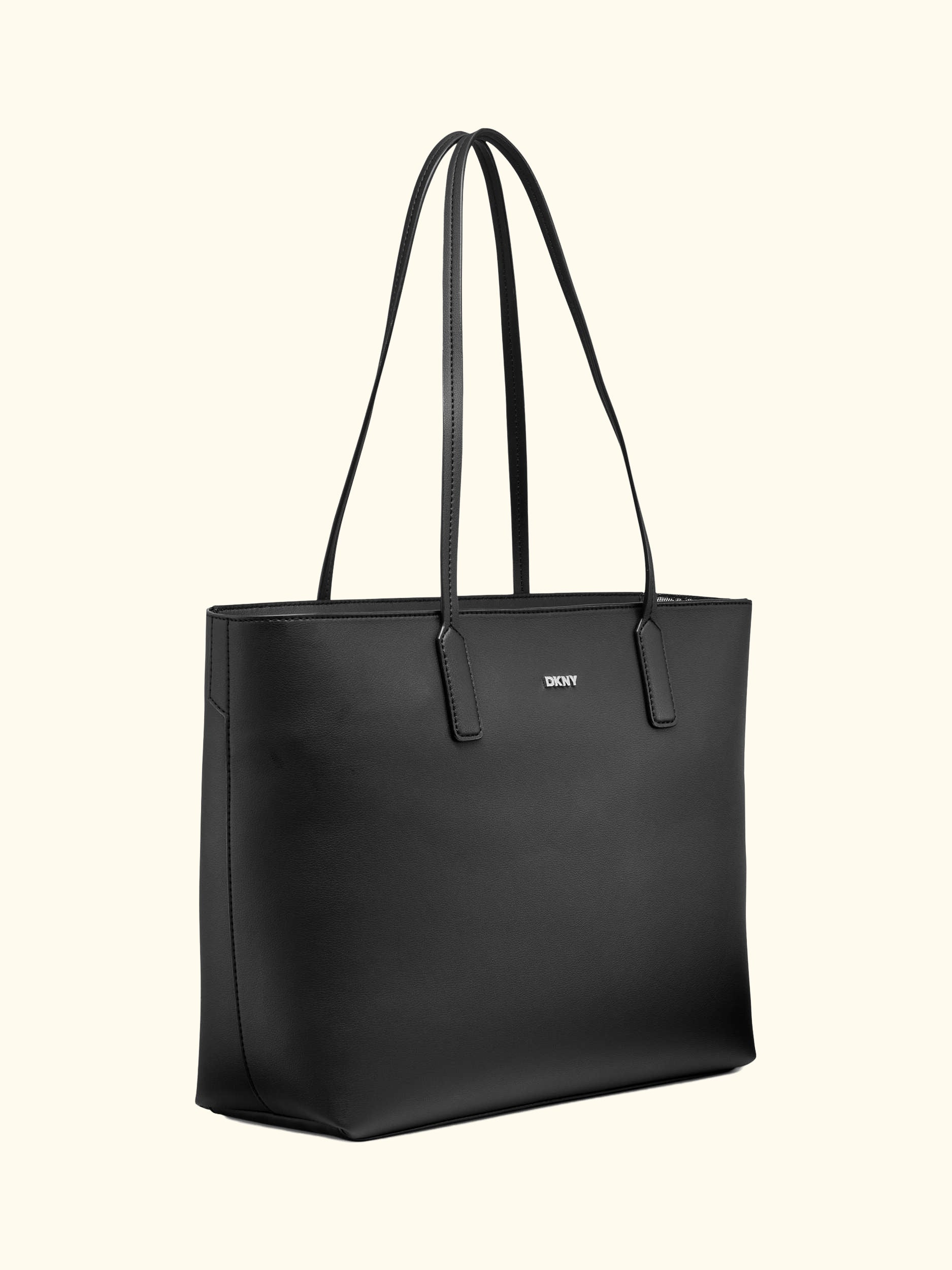 Saige Faux Leather Tote Bag, Black
