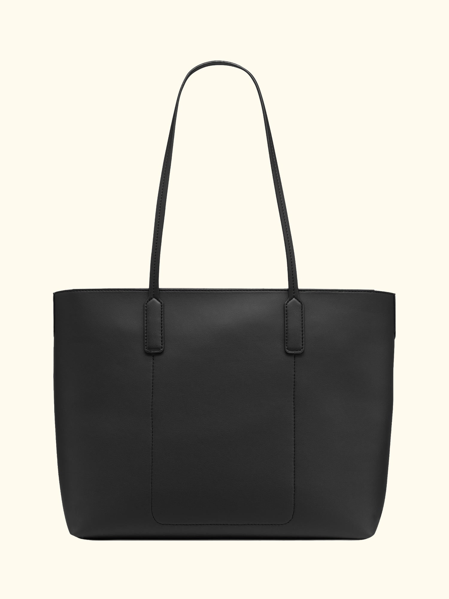 Saige Faux Leather Tote Bag, Black