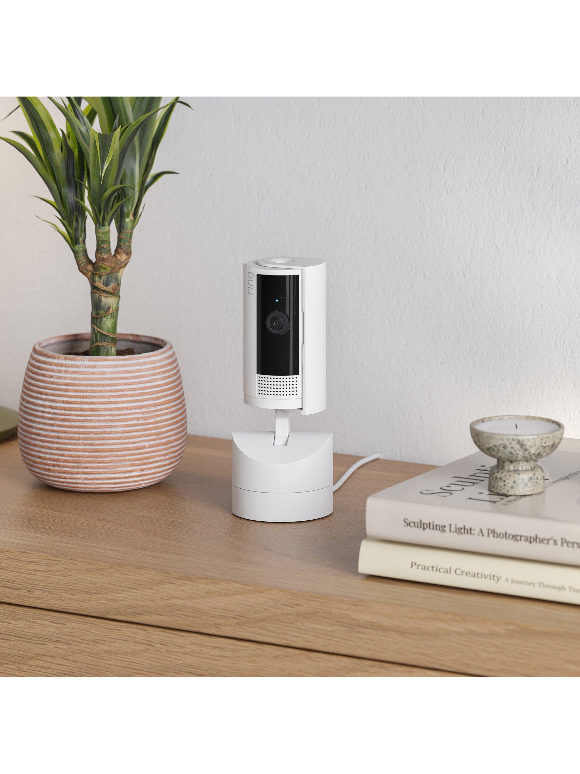 Pan-Tilt Indoor Cam Smart Security Camera with Built in Wi-Fi, White