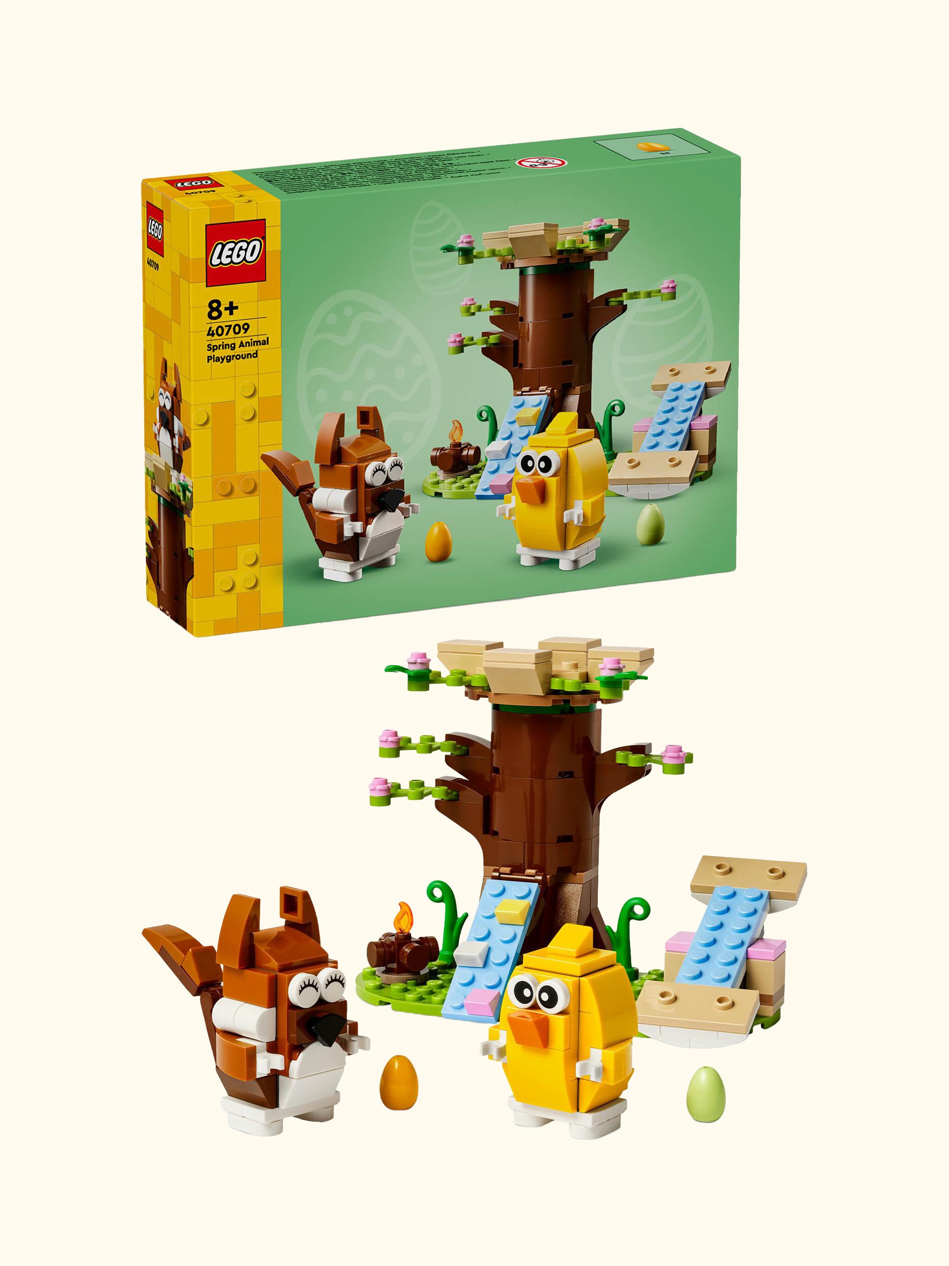 Spring Animal Playground Set with Toy Tree-House 40709