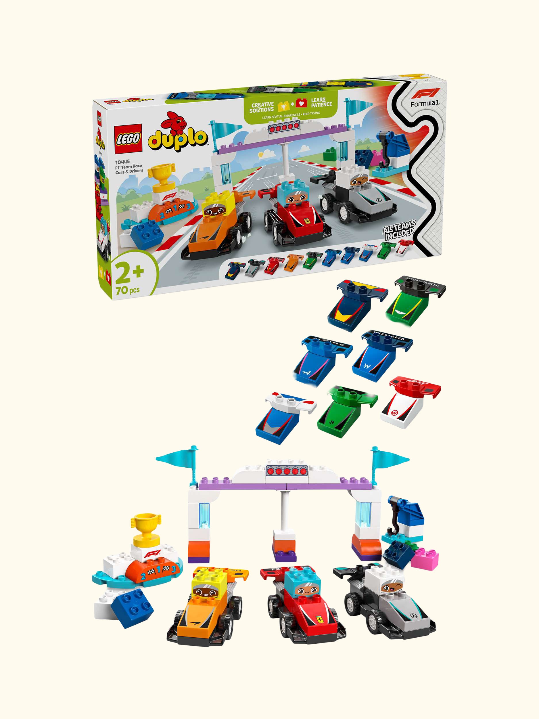 DUPLO F1 Team Race Cars & Drivers Role Play Toy 10445