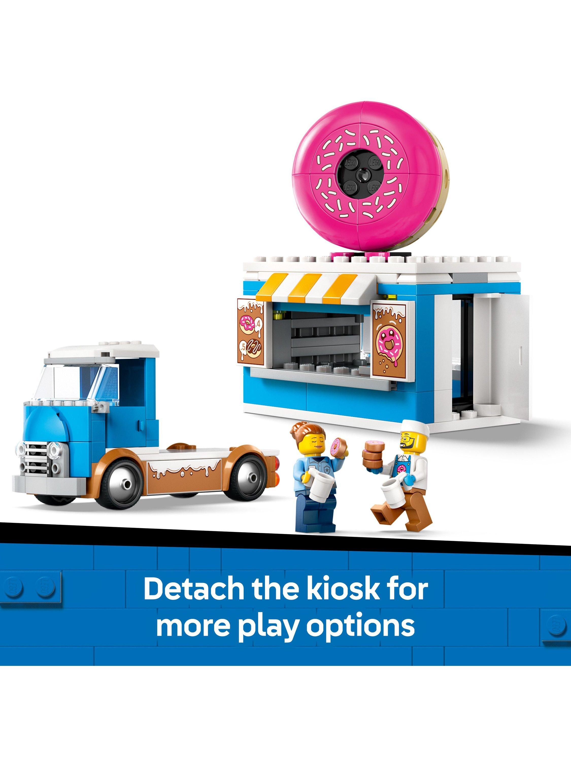City Doughnut Truck Toy, Set with 2 Minifigures 60452