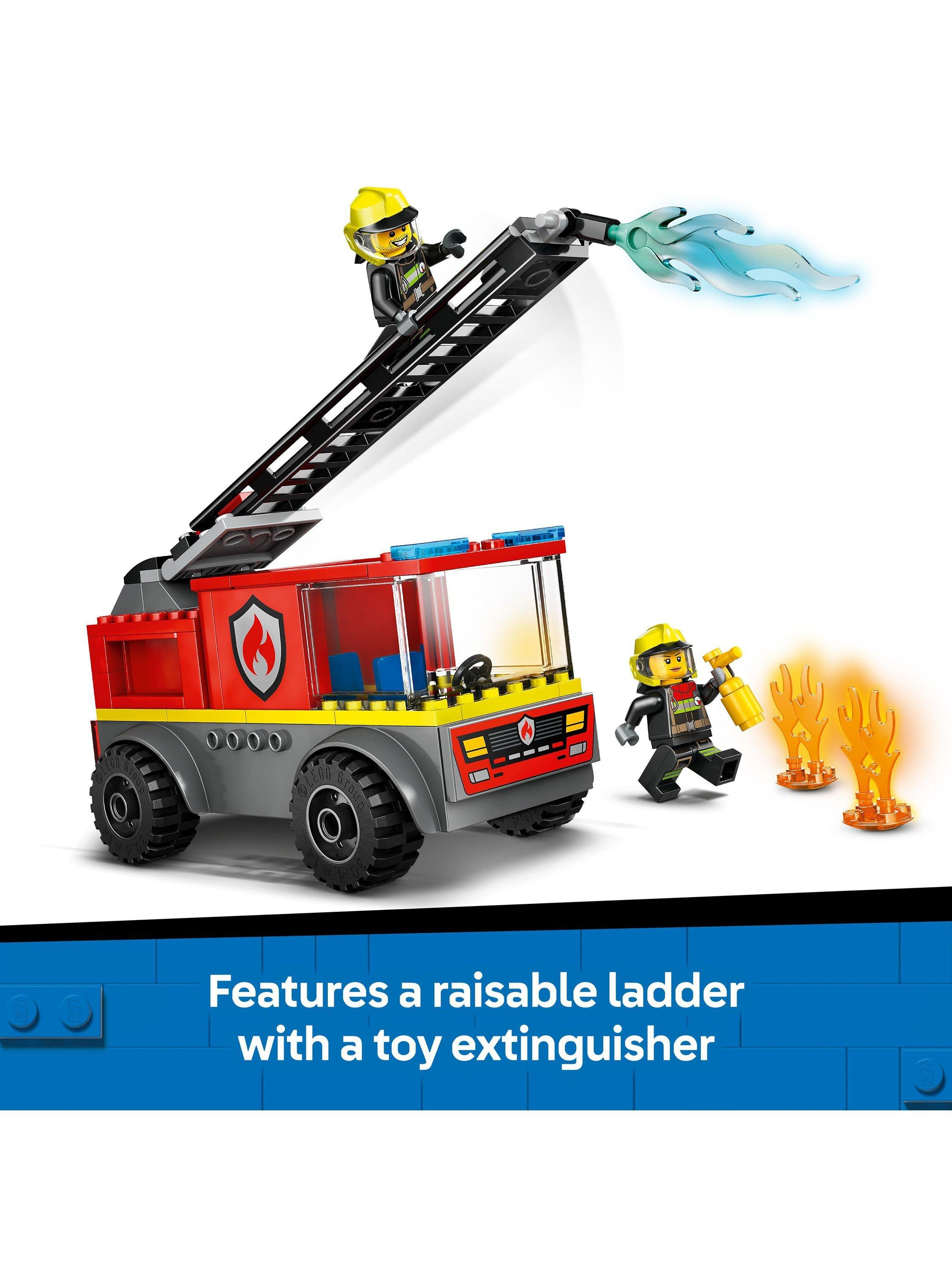 City Fire Engine with Ladder, Firefighter Toy 60463