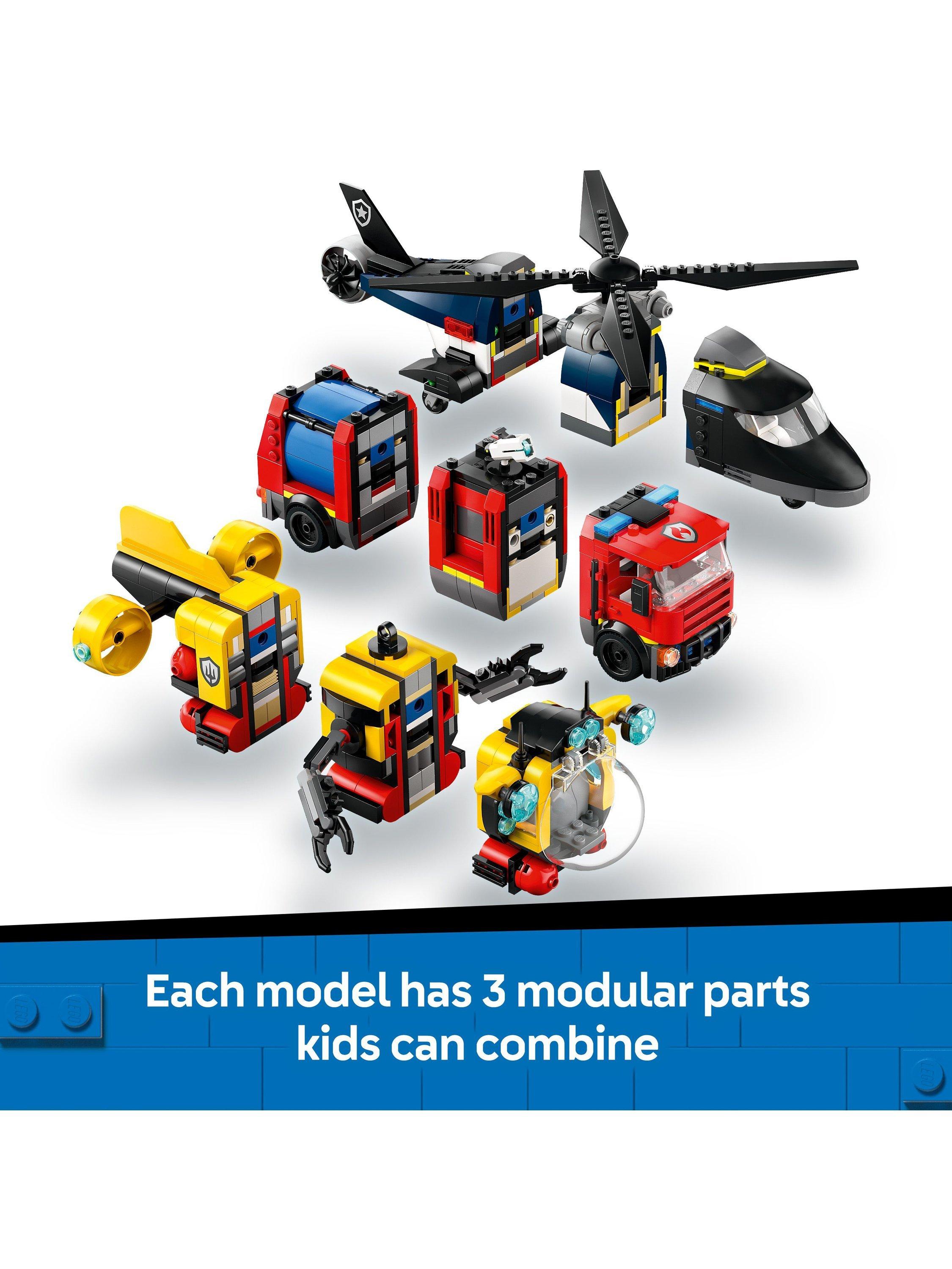 City Helicopter, Fire Engine & Submarine Remix 60462