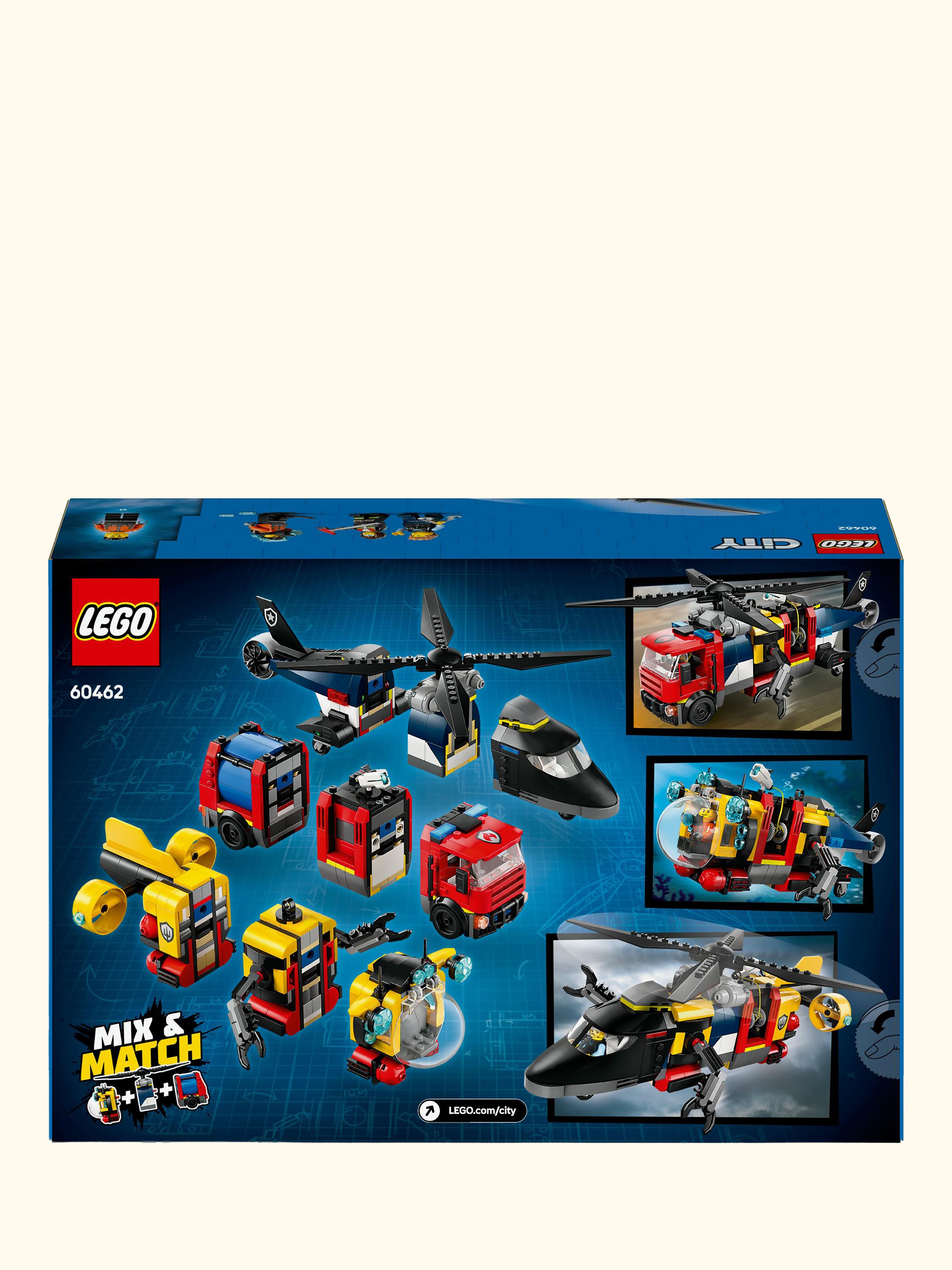 City Helicopter, Fire Engine & Submarine Remix 60462