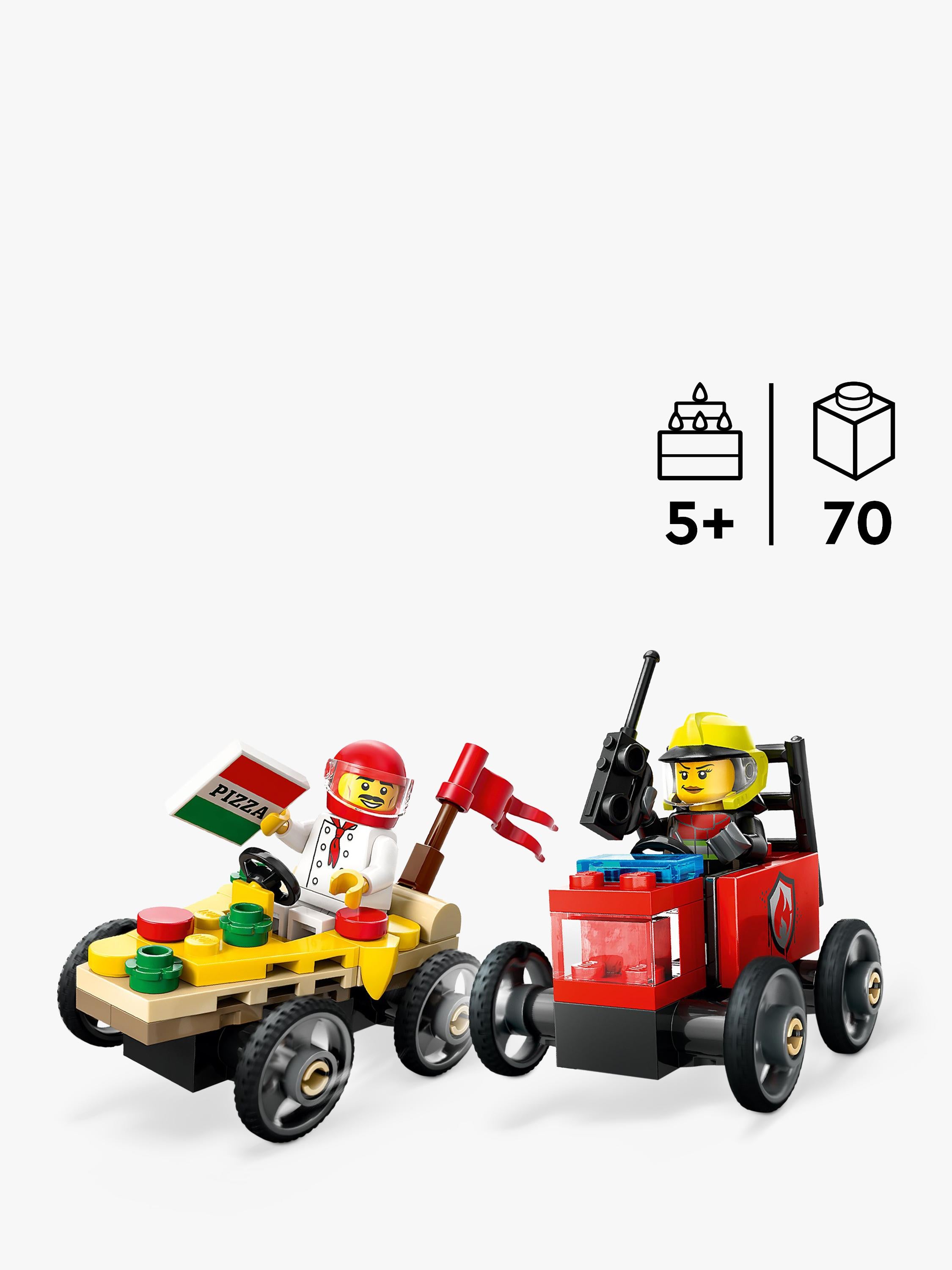 City Pizza vs. Fire Truck Race Car Pack Toy 60458