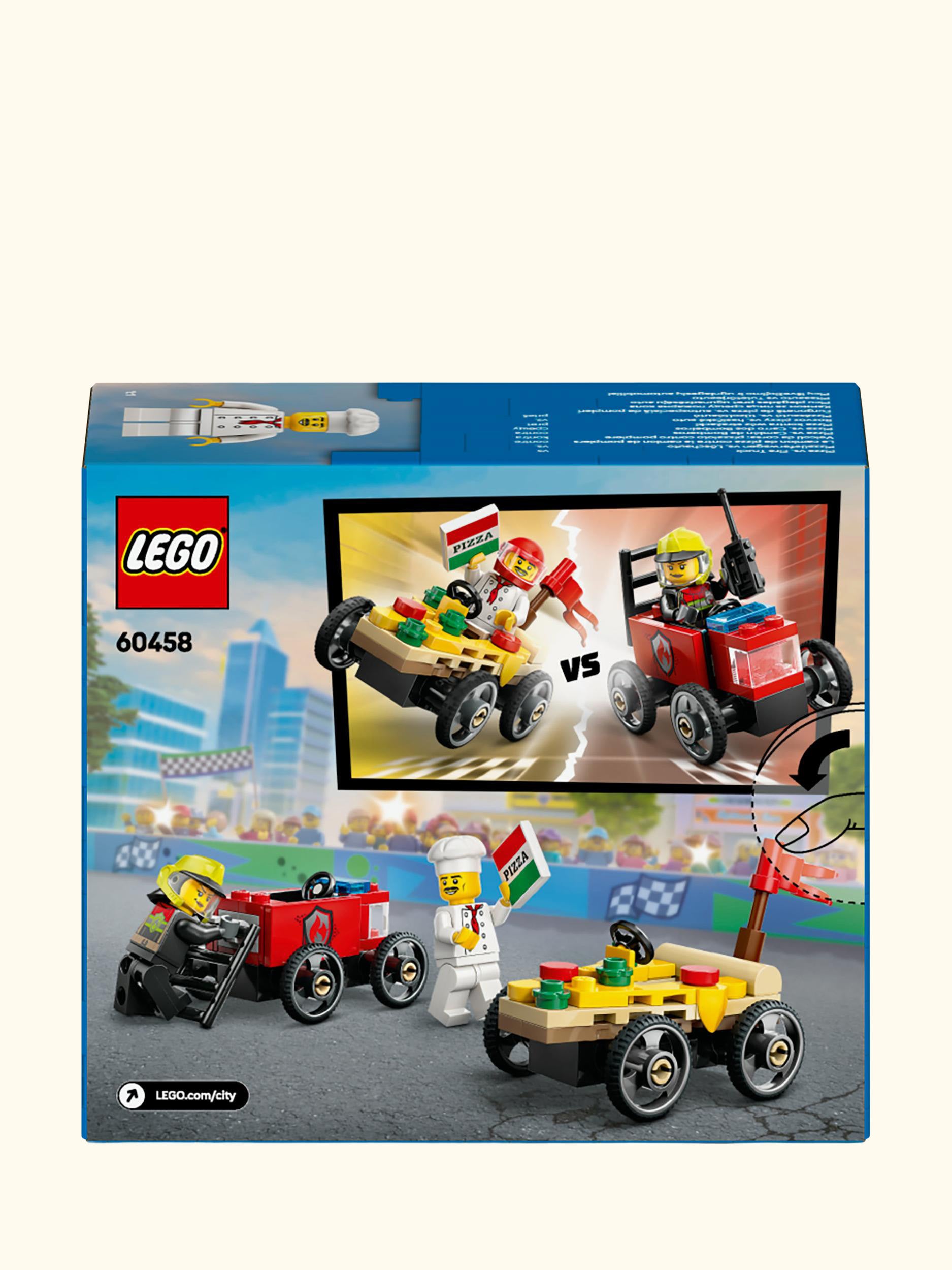 City Pizza vs. Fire Truck Race Car Pack Toy 60458