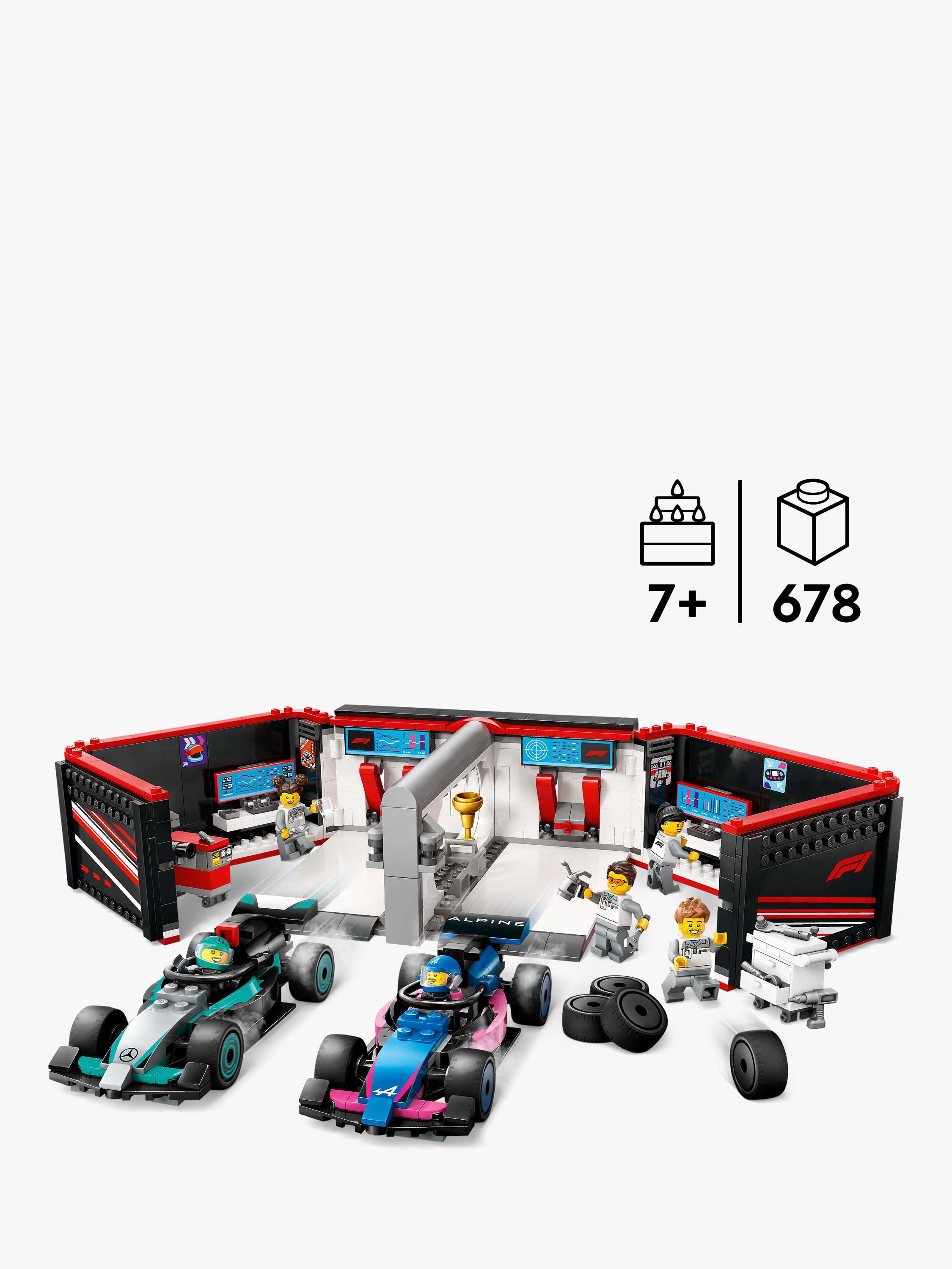 City F1 Garage & Mercedes-AMG & Alpine Cars Set 60444