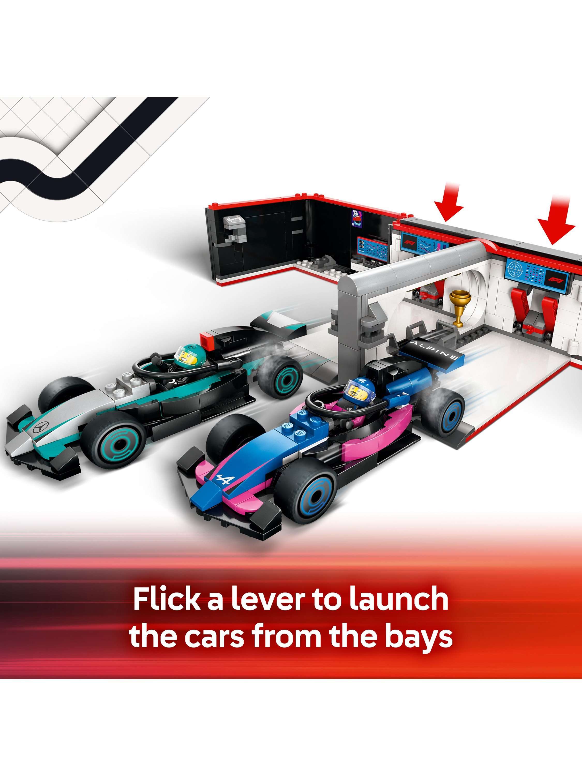 City F1 Garage & Mercedes-AMG & Alpine Cars Set 60444