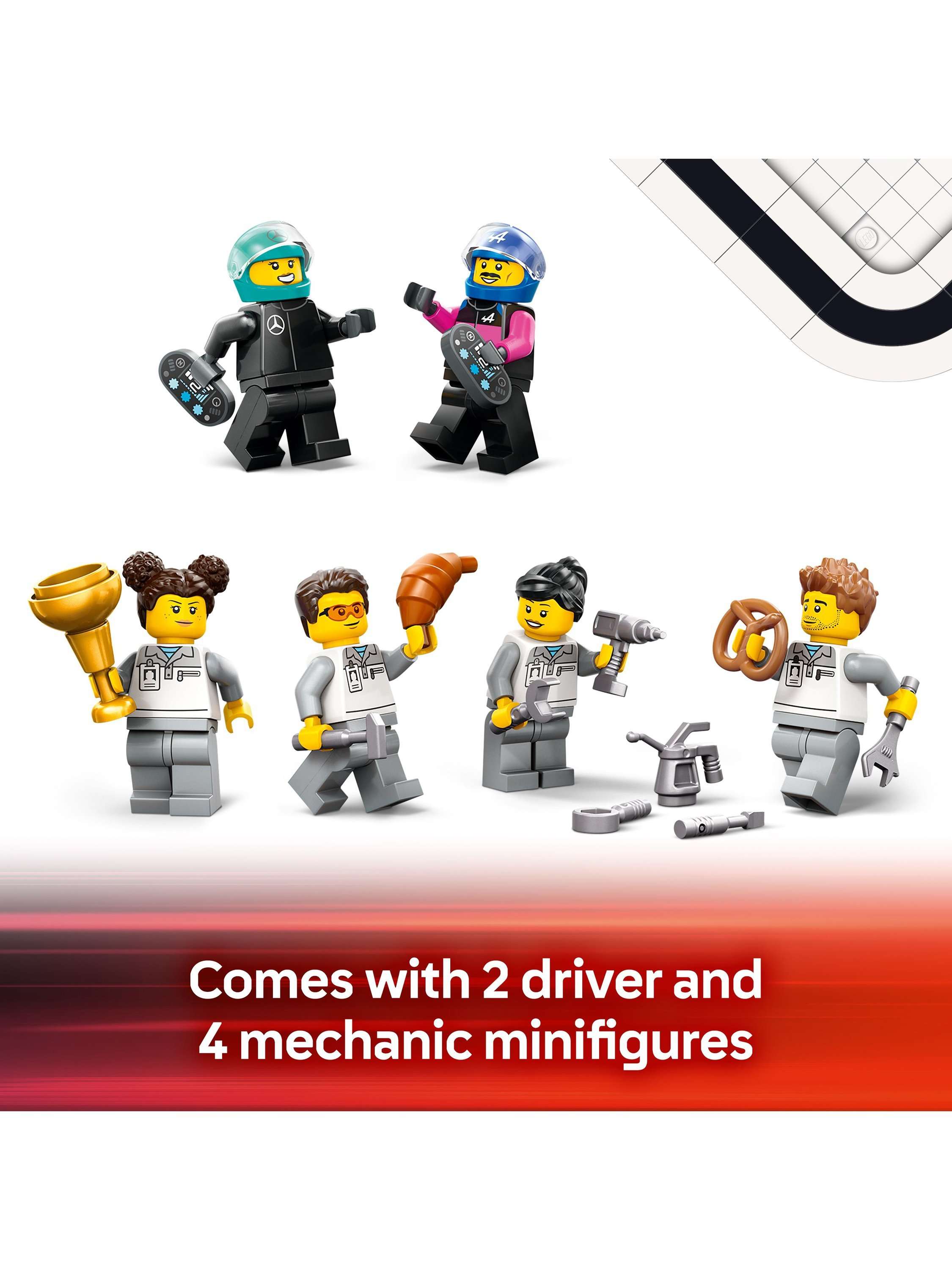 City F1 Garage & Mercedes-AMG & Alpine Cars Set 60444