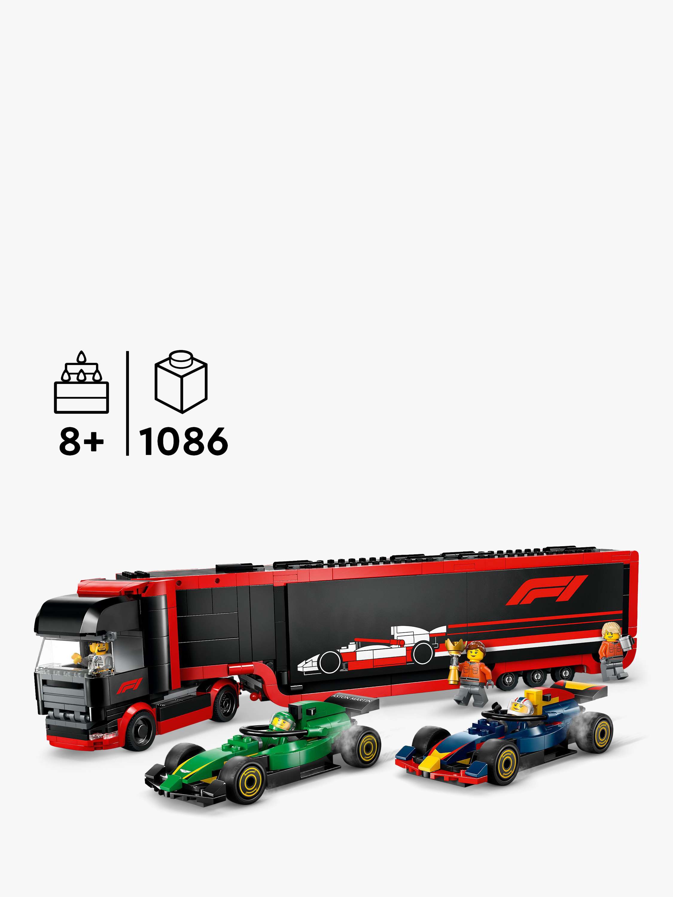 City F1 Truck with RB20 & AMR24 F1 Cars Playset 60445