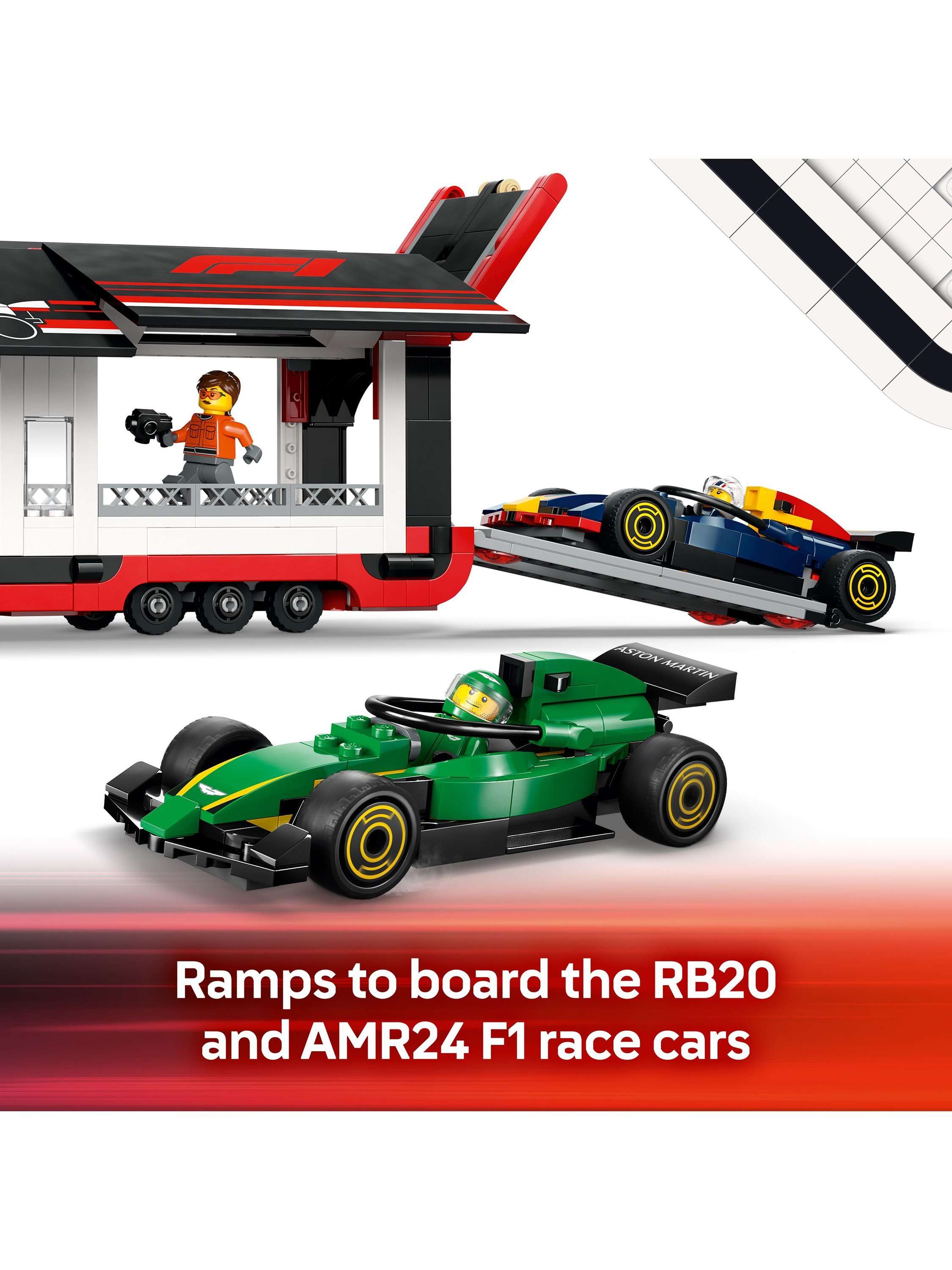 City F1 Truck with RB20 & AMR24 F1 Cars Playset 60445
