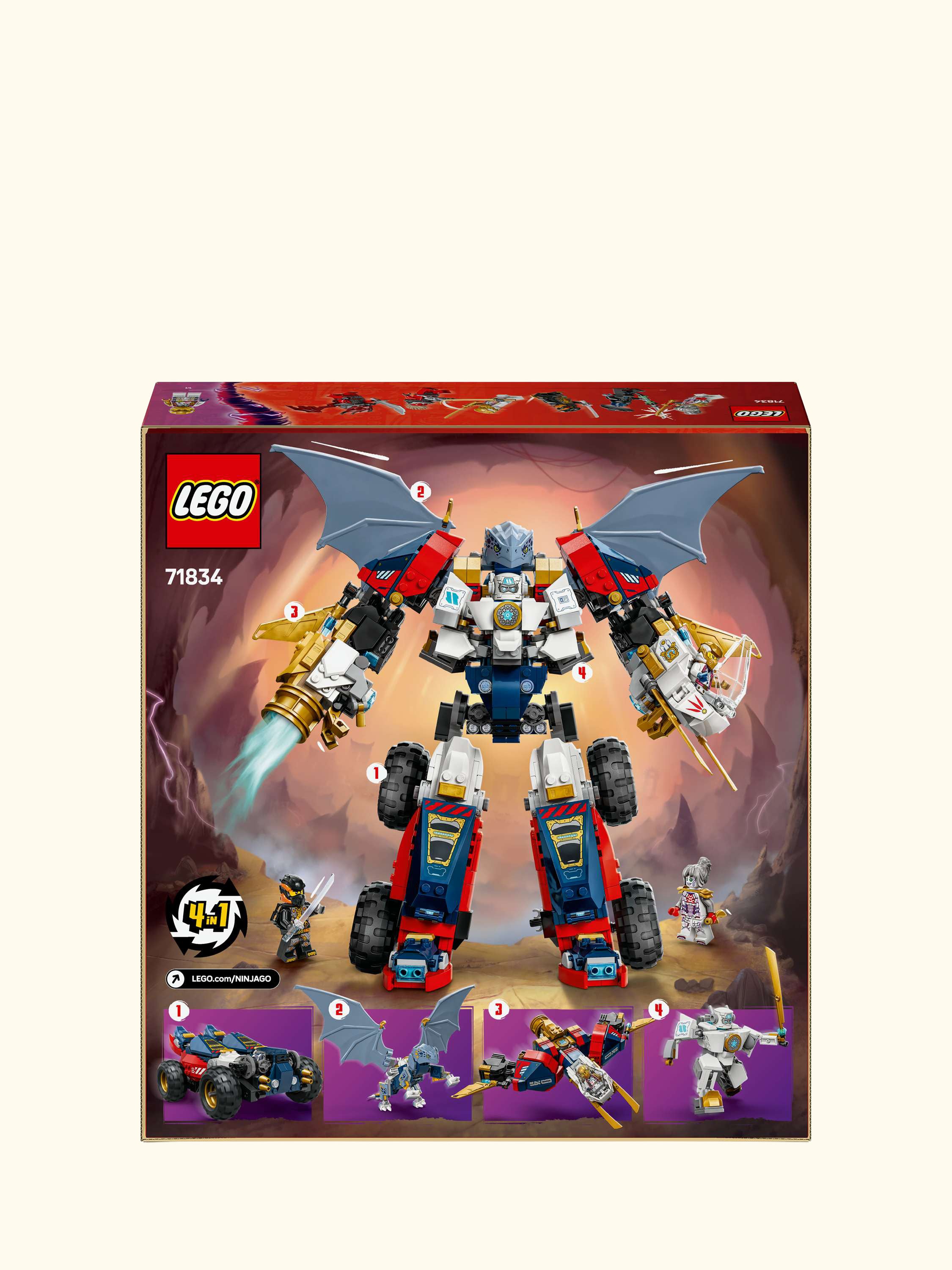 NINJAGO 71834 Dragons Rising Zane’s Ultra Combiner Mech Building Set