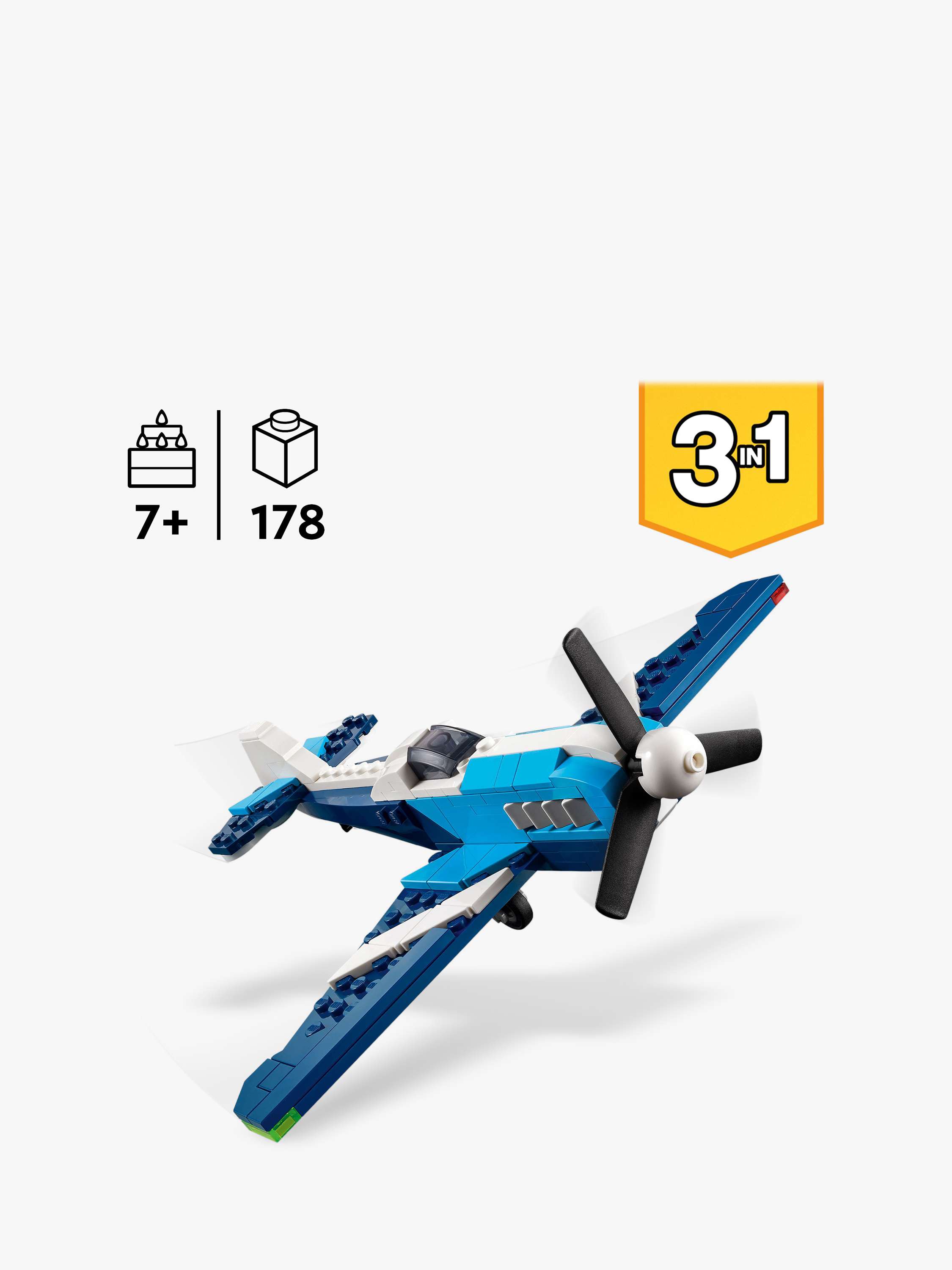 Creator 3in1 Aircraft: Race Plane Toy for Kids 31160