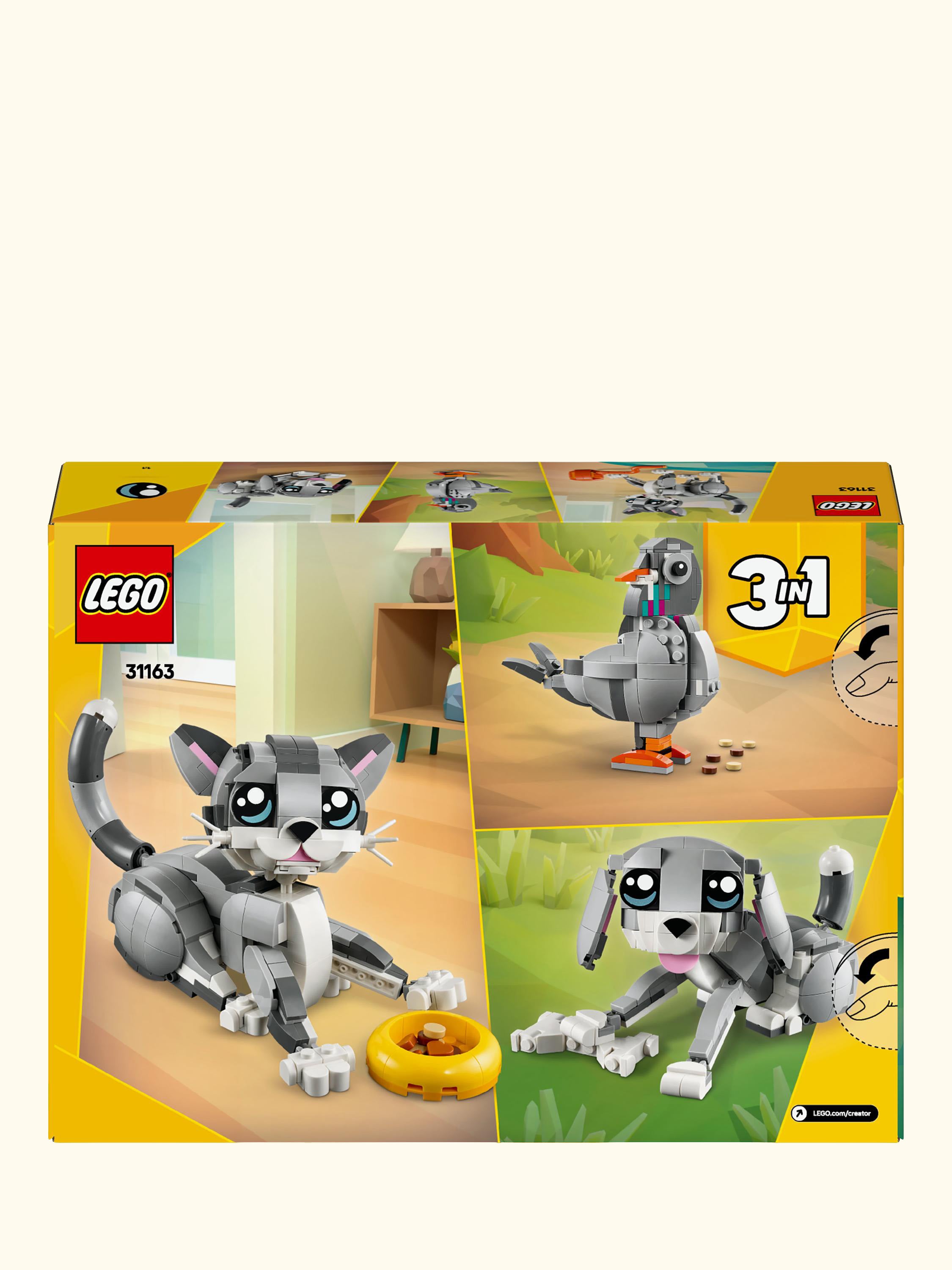Creator 3in1 Playful Cat Figure, Toy Animal Set 31163