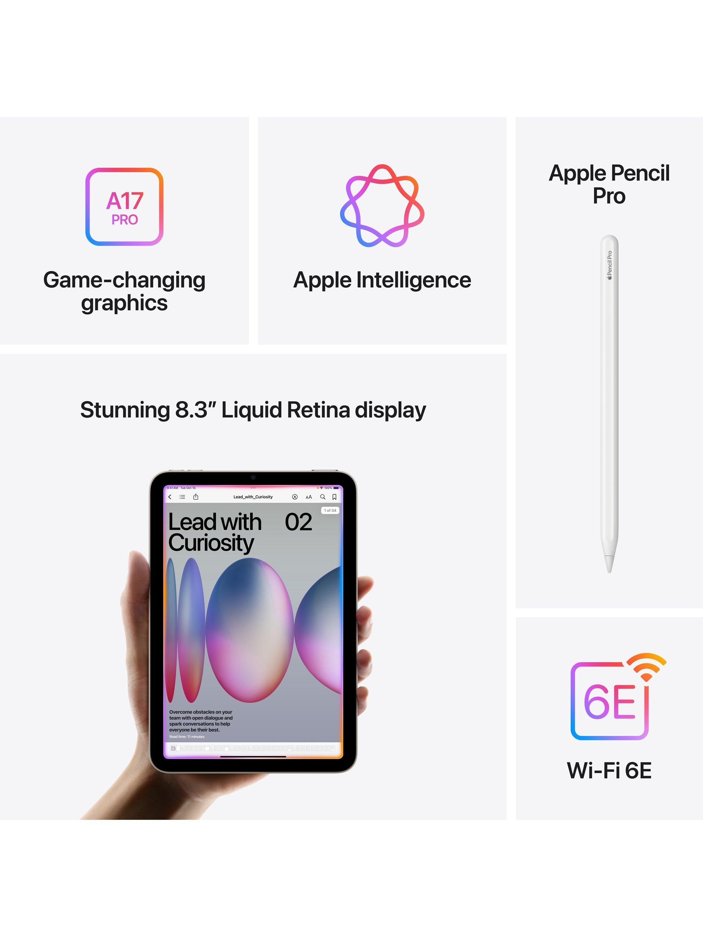 2024 Apple iPad mini, 8.3", A17 Pro Processor, iPadOS, Wi-Fi, 512GB