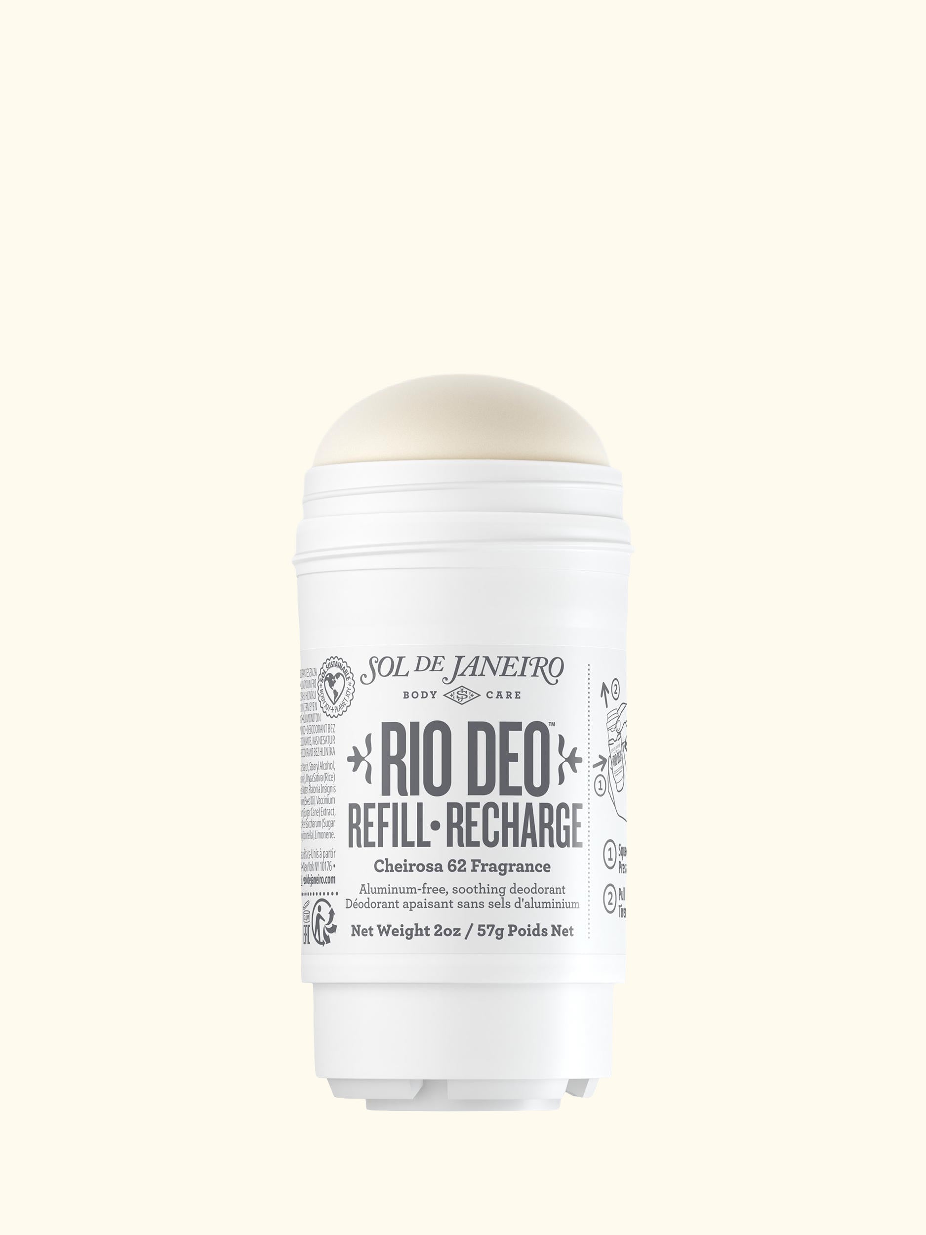 Rio Deo Aluminum-Free Deodorant Cheirosa 62 Refill, 57g