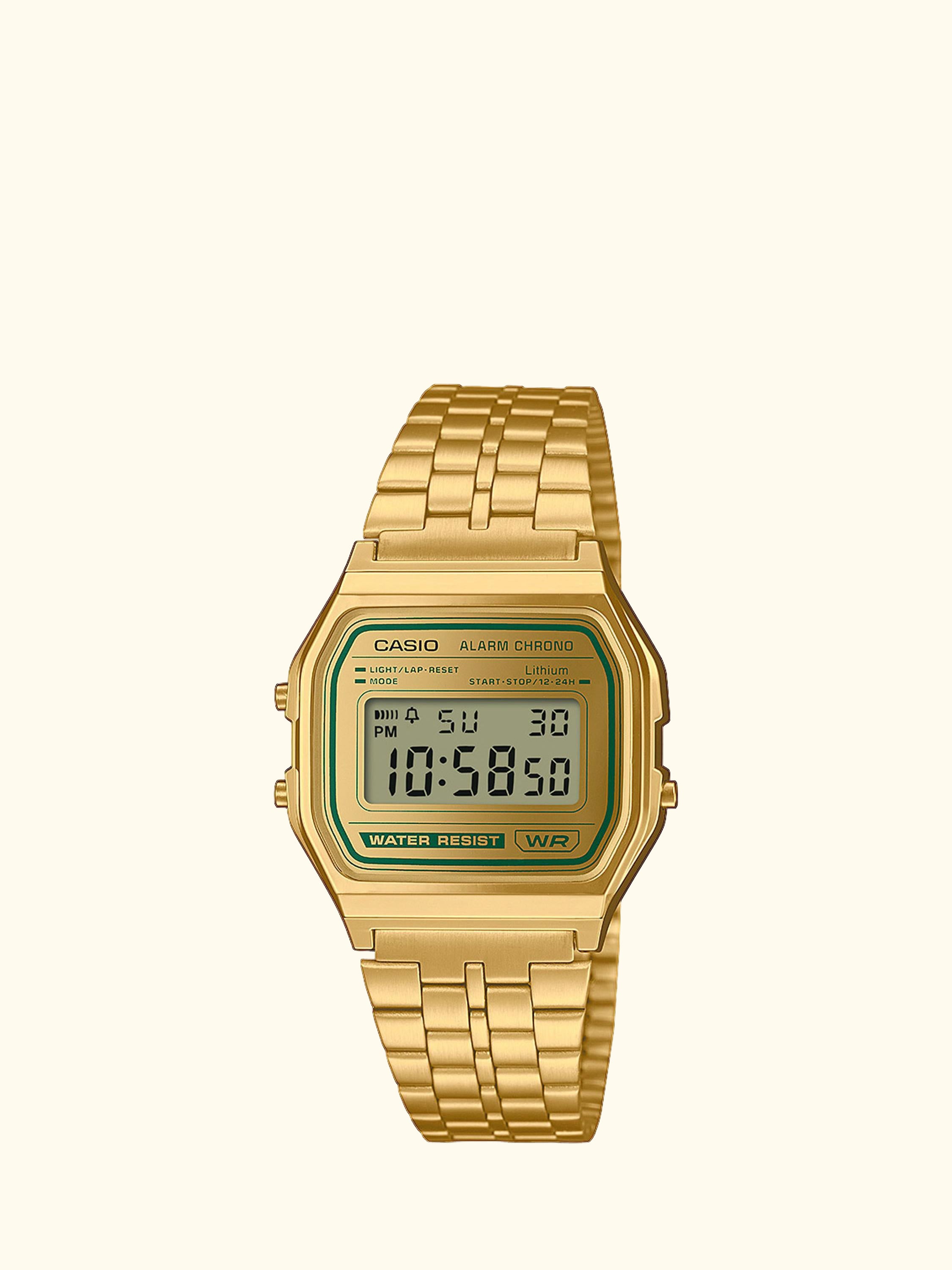Unisex Vintage Digital Bracelet Strap Watch, Gold
