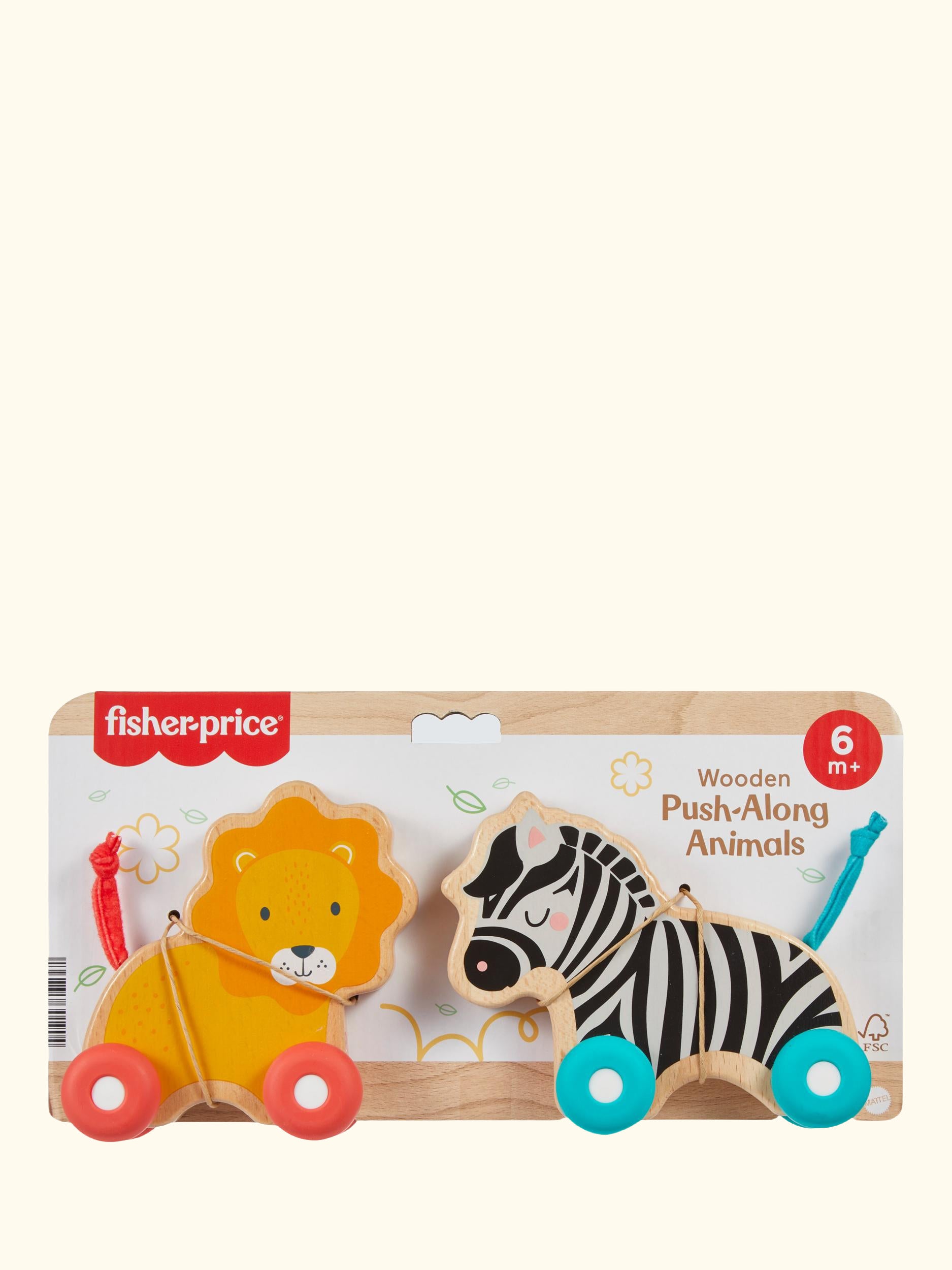 Wooden Push Along Animals, Pack of 2