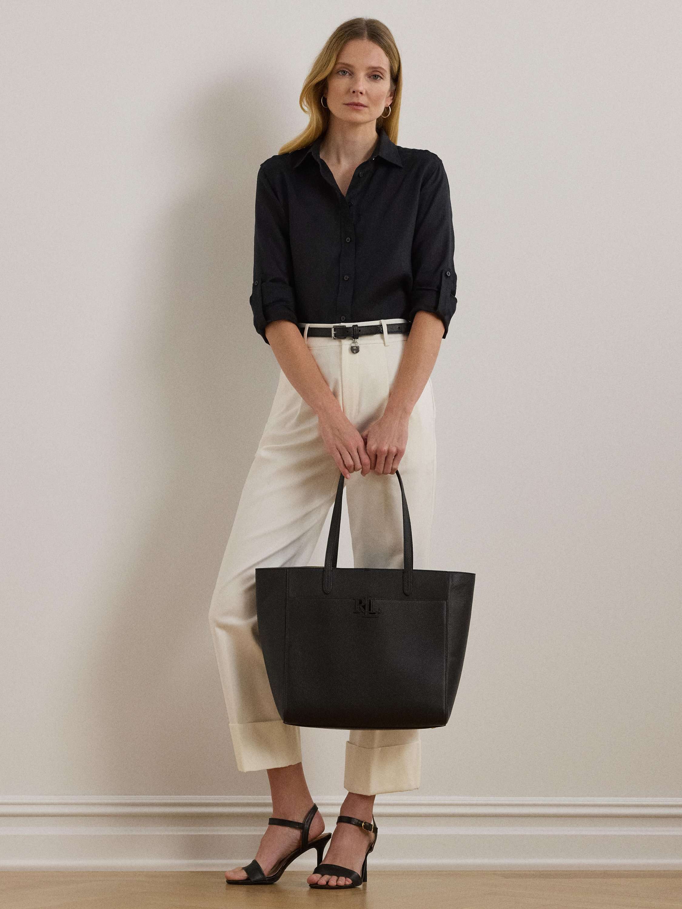 Lauren Ralph Lauren Cameryn Large Pebbled Leather Tote Bag