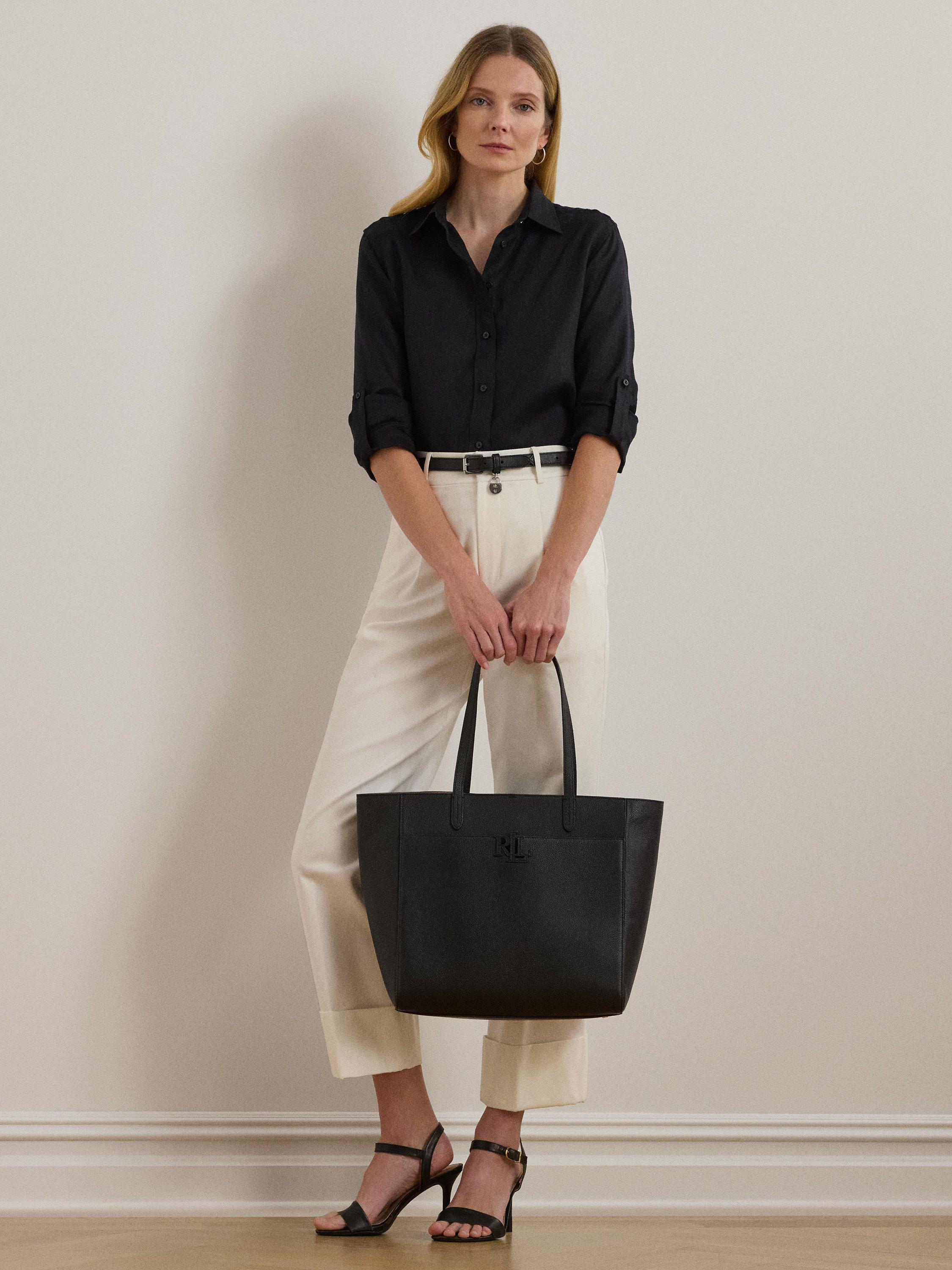 Lauren Ralph Lauren Cameryn Large Pebbled Leather Tote Bag