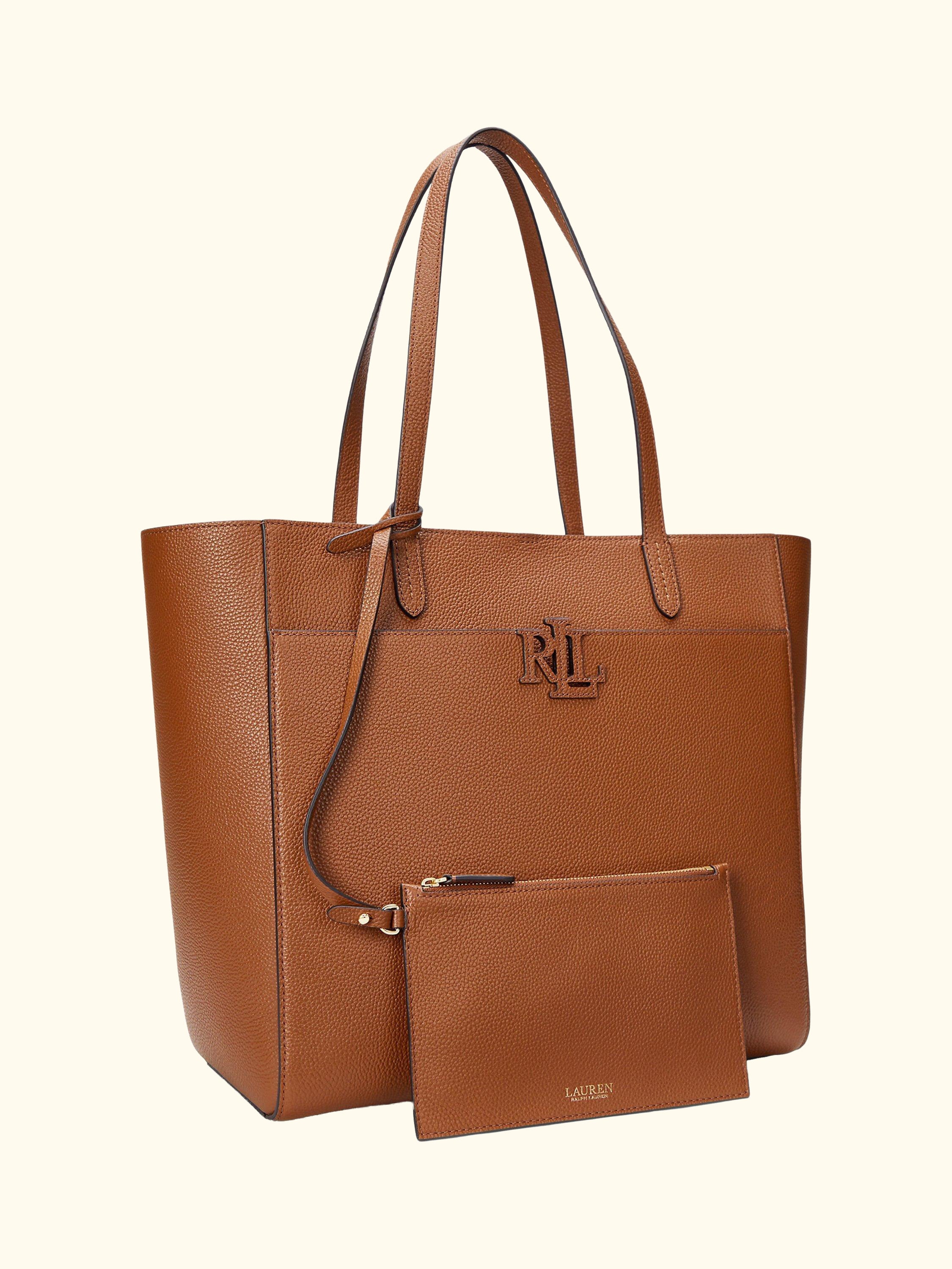 Lauren Ralph Lauren Cameryn Large Pebbled Leather Tote Bag