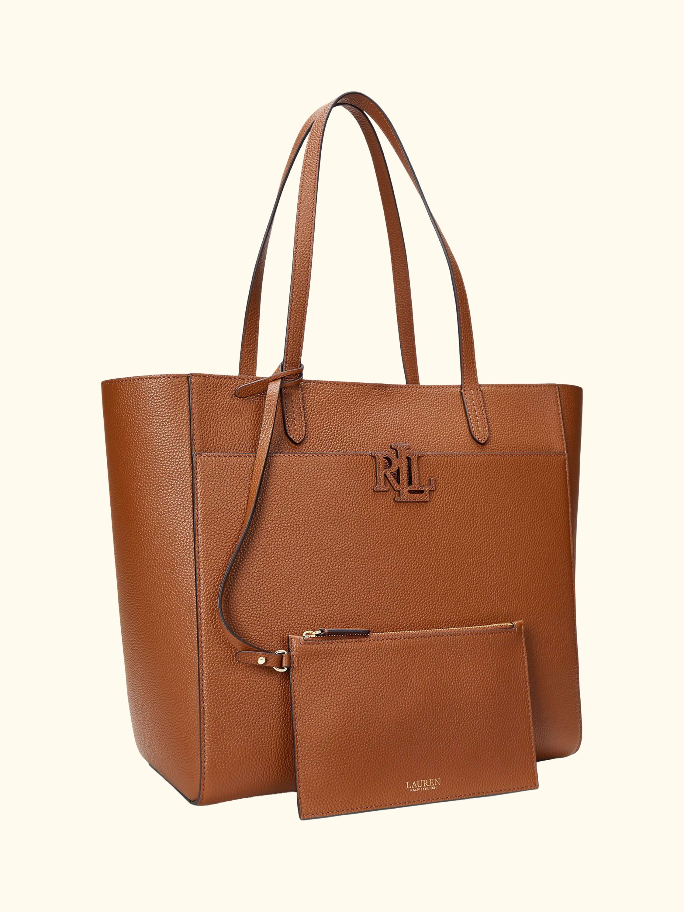 Lauren Ralph Lauren Cameryn Large Pebbled Leather Tote Bag