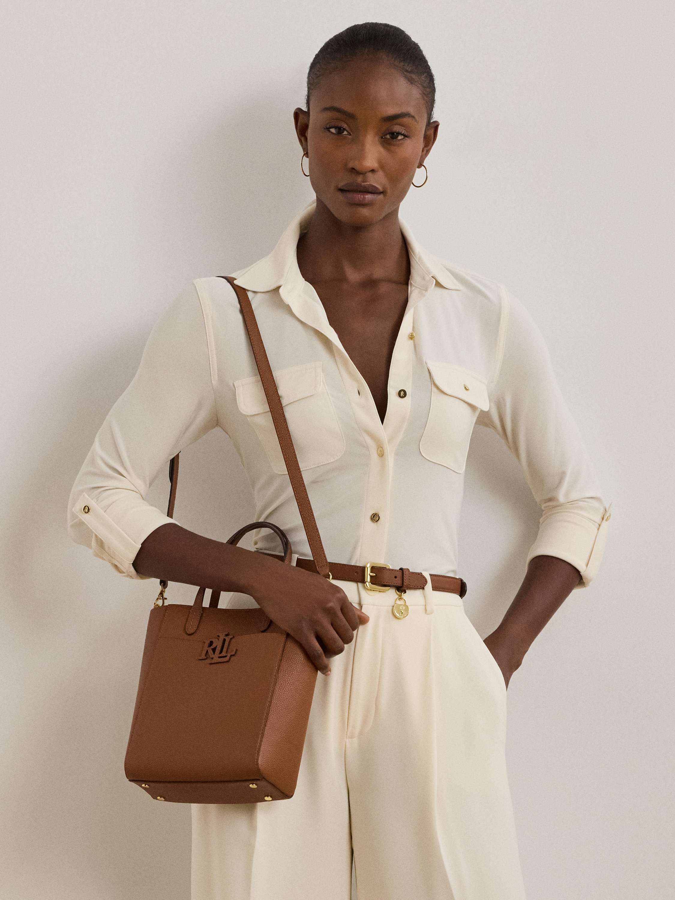 Lauren Ralph Lauren Cameryn Small Pebbled Leather Tote Bag
