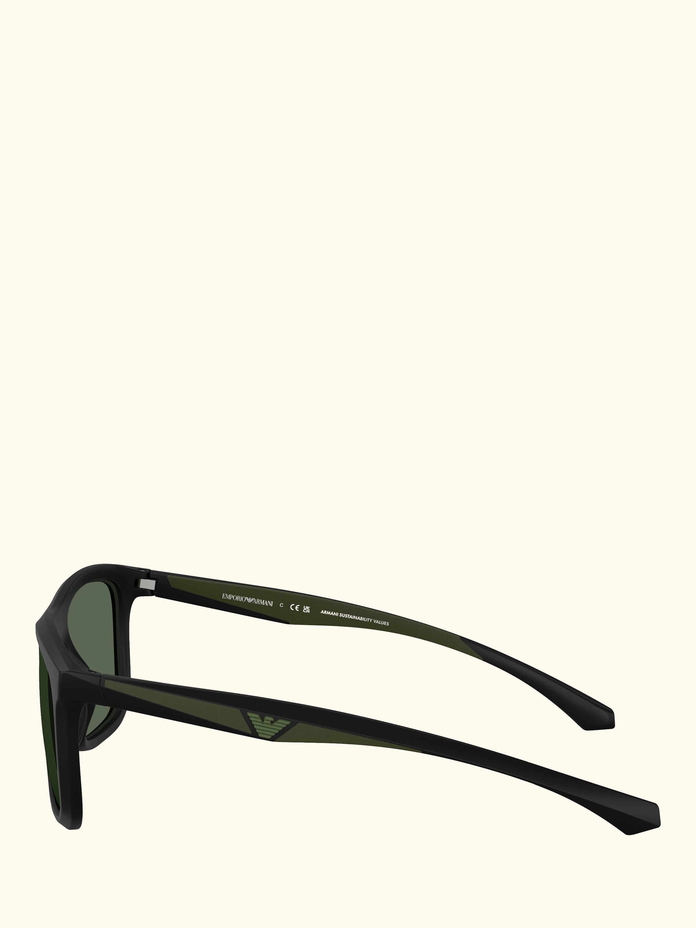 EA4234U Men's Square Sunglasses, Matte Black