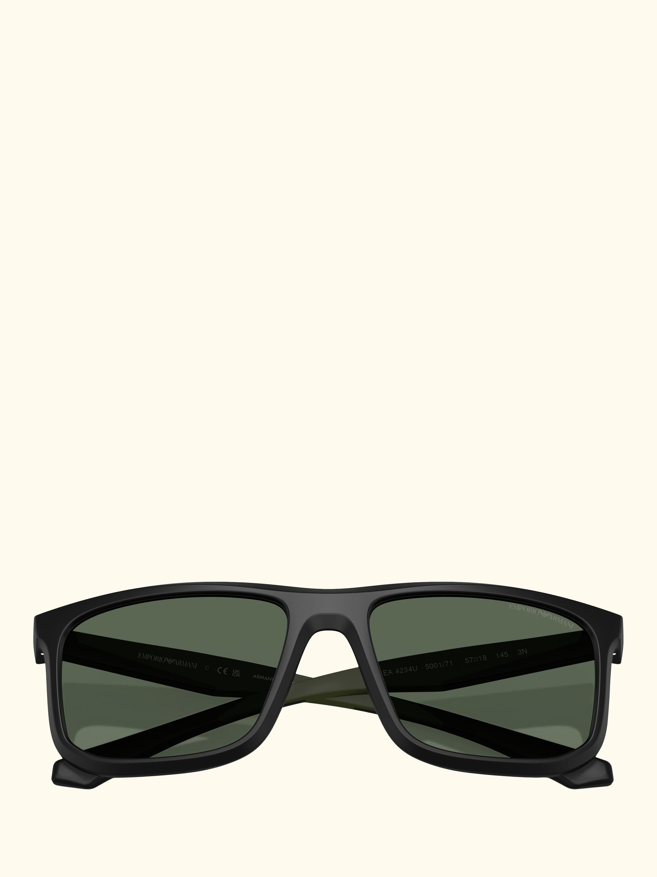 EA4234U Men's Square Sunglasses, Matte Black