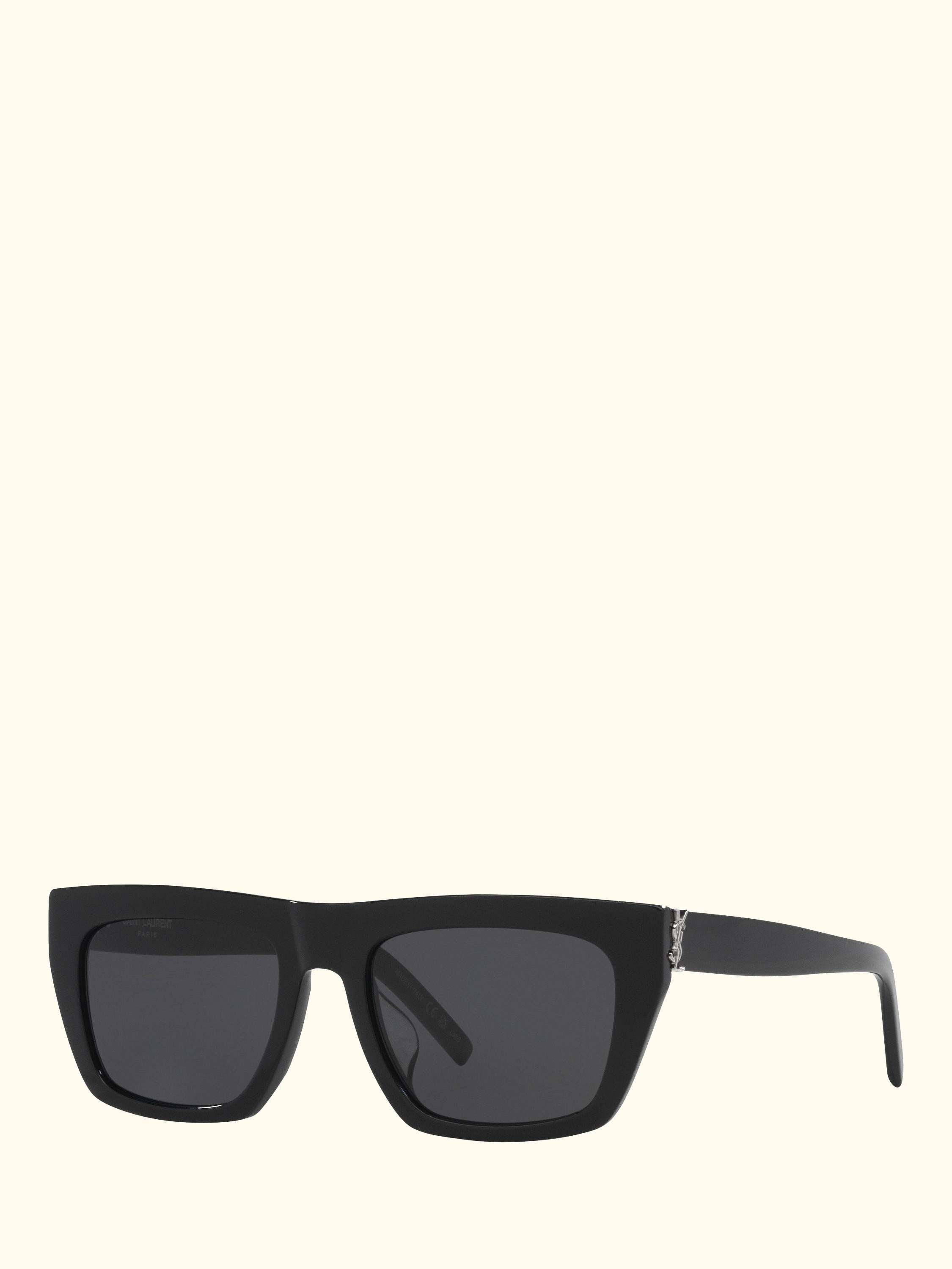 YS000583 D-Frame Sunglasses, Black/Grey