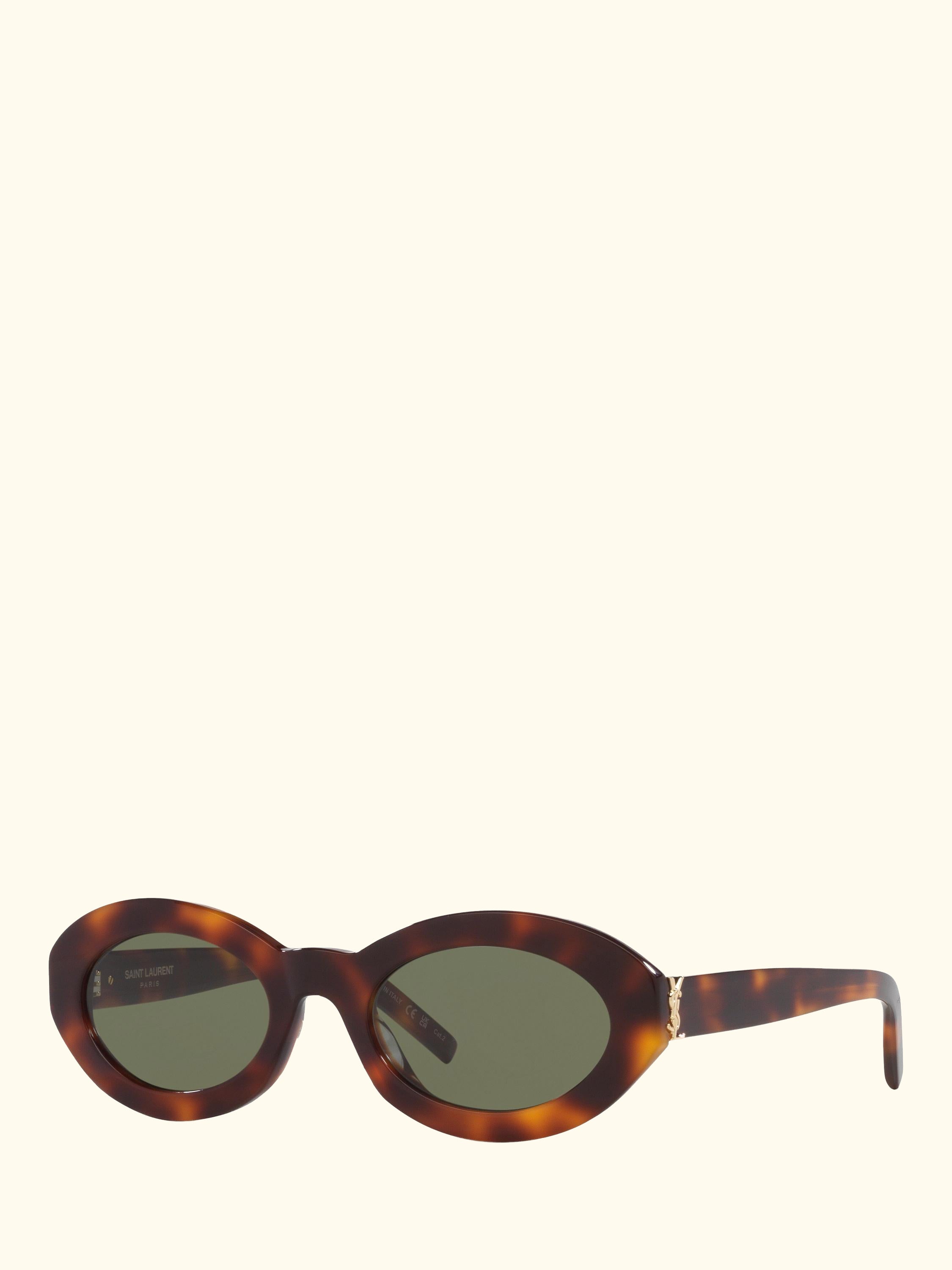 YS000585 Women's Oval Sunglasses, Tortoise/Green