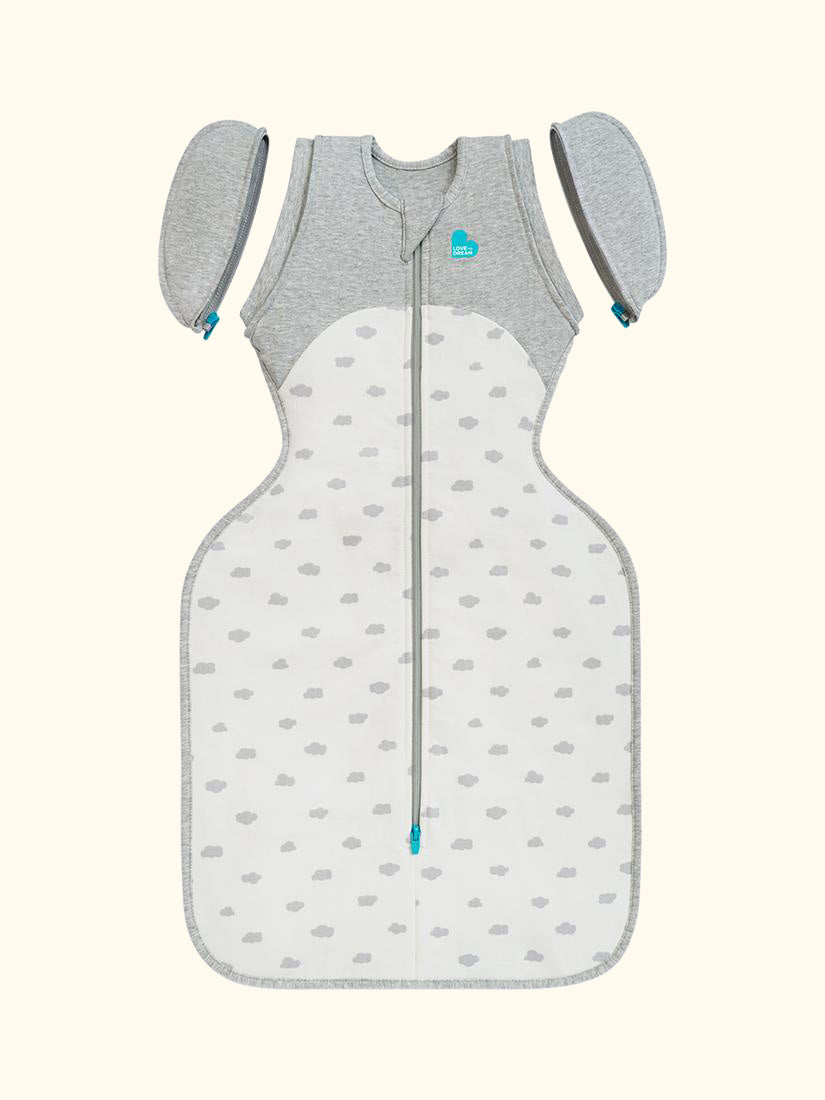 All Seasons Swaddle Up Transition Baby Sleeping Bag, 1.5 Tog, Cloud White