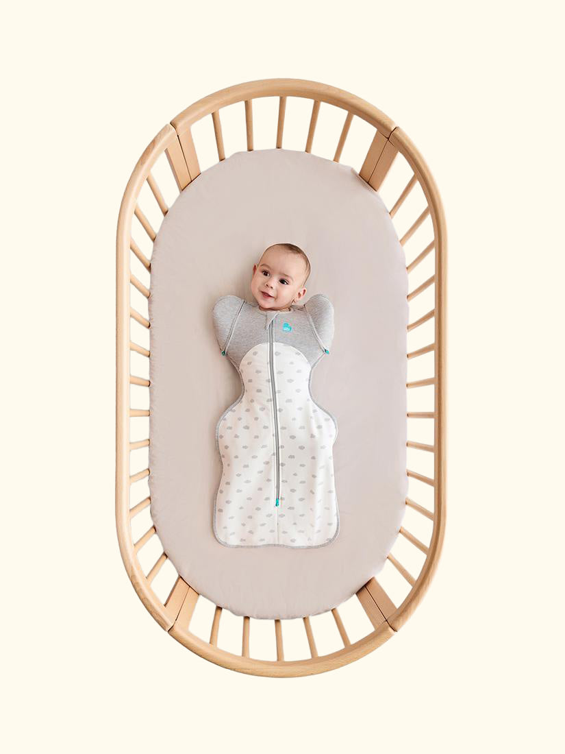 All Seasons Swaddle Up Transition Baby Sleeping Bag, 1.5 Tog, Cloud White
