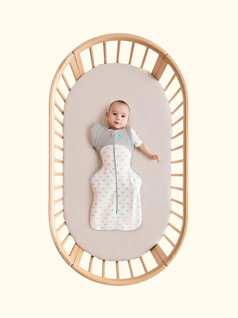 All Seasons Swaddle Up Transition Baby Sleeping Bag, 1.5 Tog, Cloud White