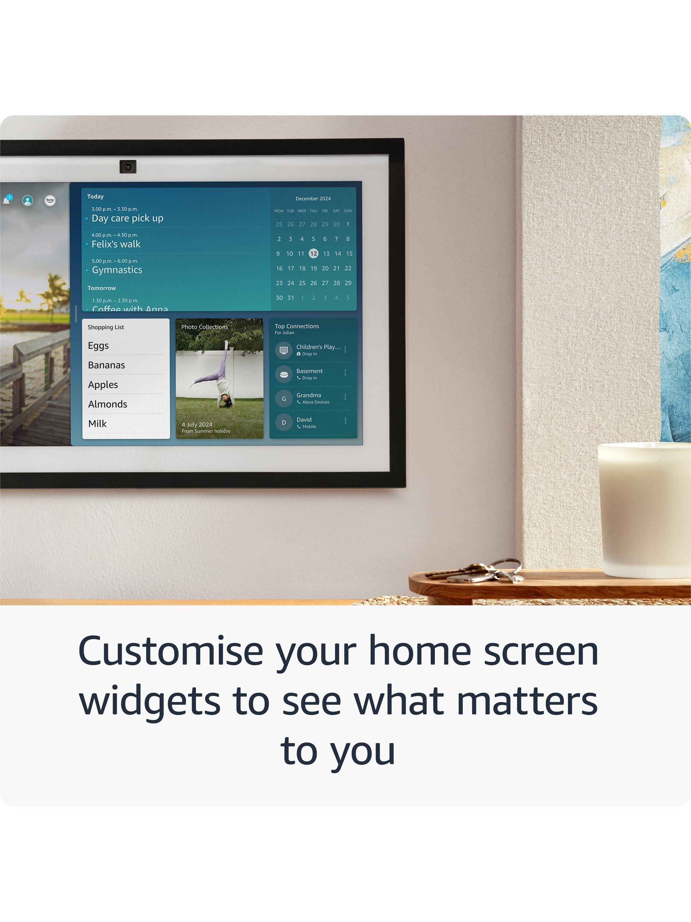 Echo Show 15 (2nd Gen) Smart Speaker with 15.6" Full HD Screen & Alexa Voice Recognition & Control with Alexa Voice Remote, White