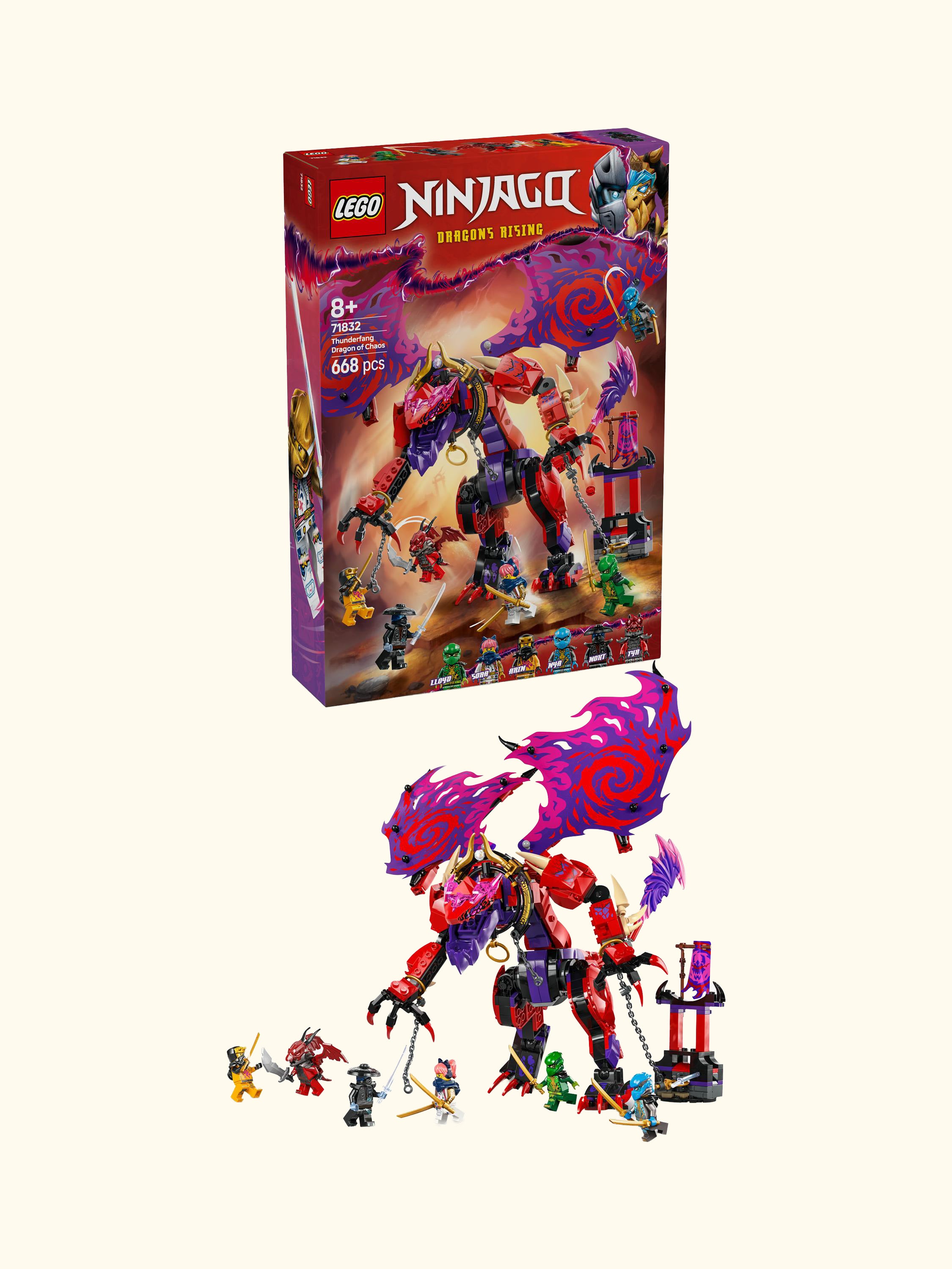 Ninjago 71832 Thunderfang Dragon of Chaos Ninja Toy Set
