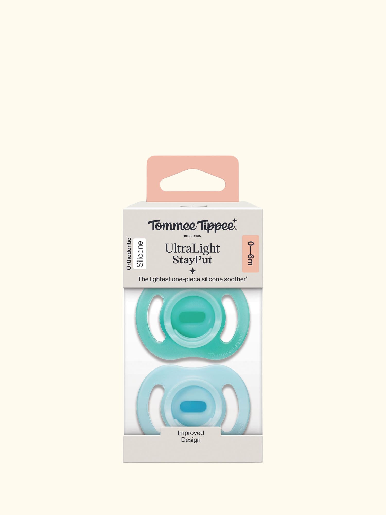 UltraLight StayPut Soothers, 0-6m, Pack of 2, Multi