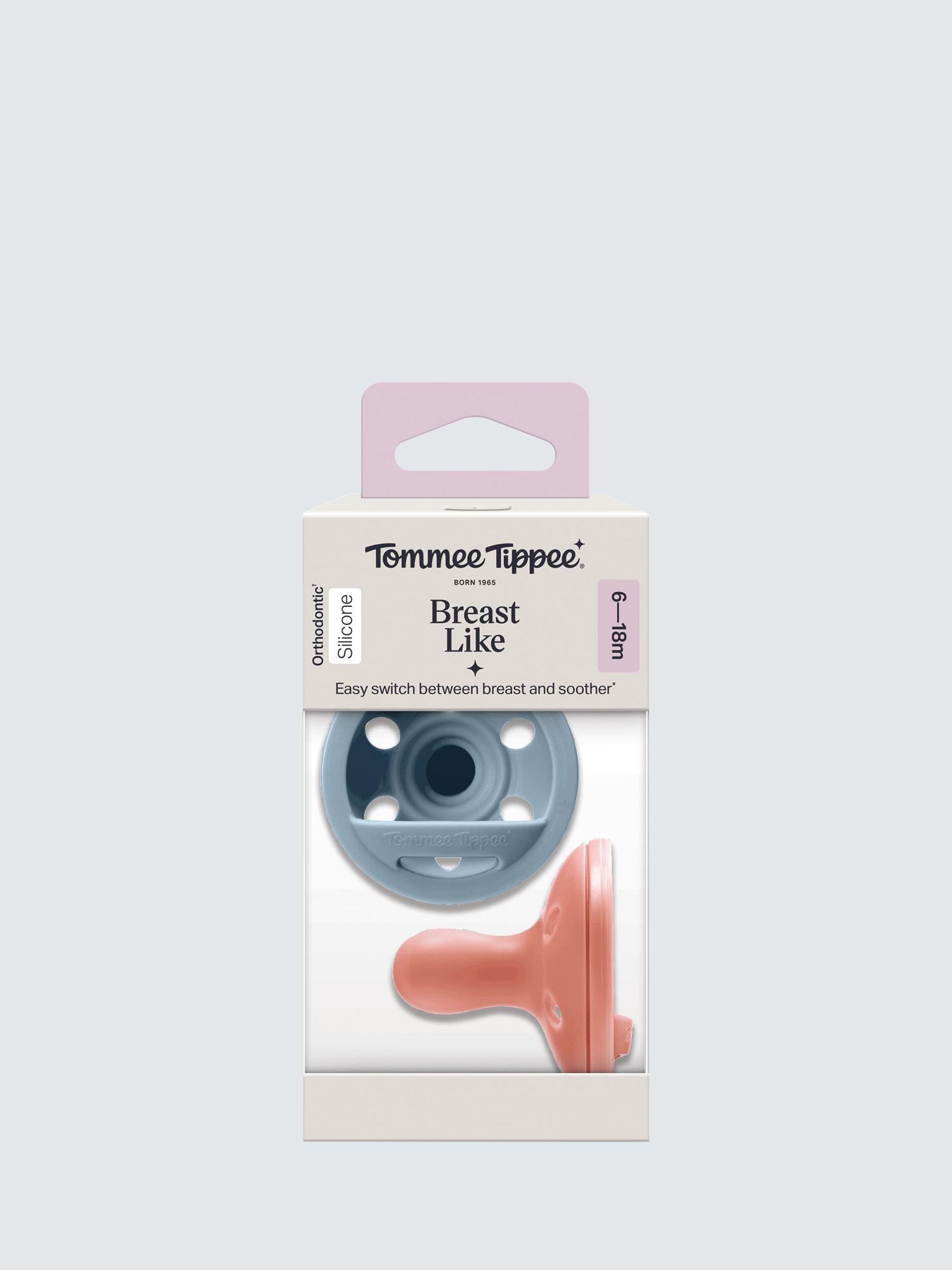 Breast-Like Soothers, 6-18m, Pack of 2, Multi