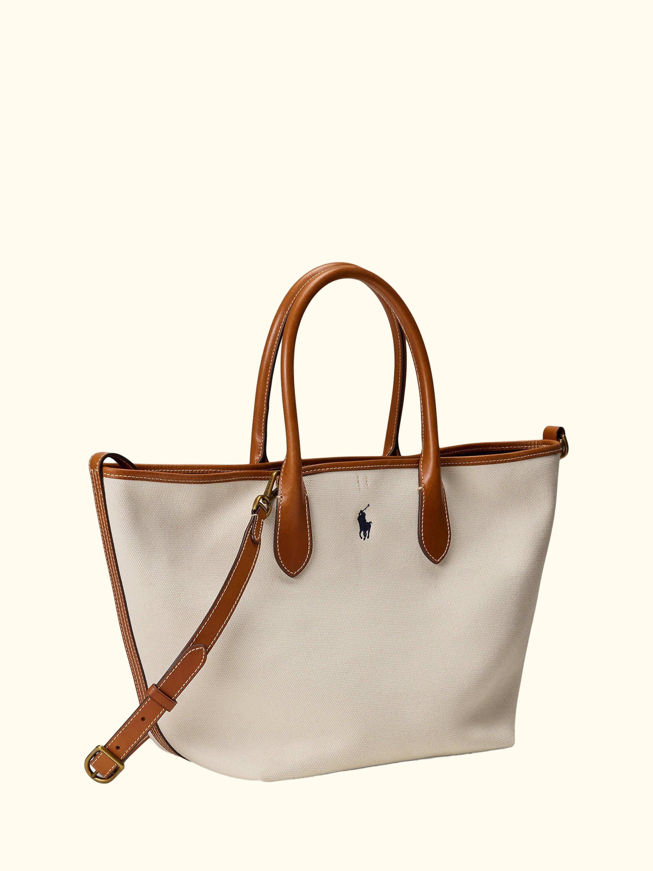 Polo Ralph Lauren Canvas Tote Bag, Natural/Navy