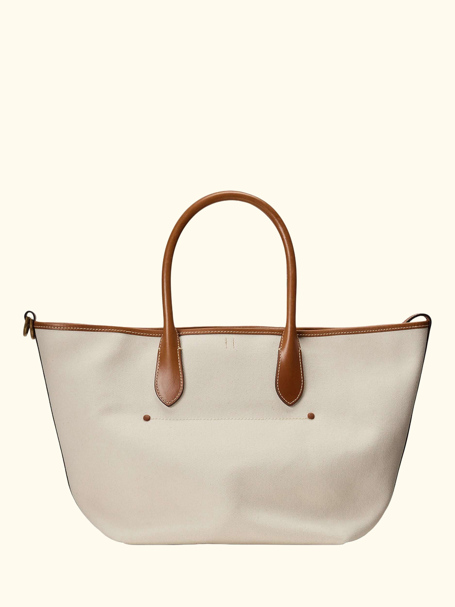 Polo Ralph Lauren Canvas Tote Bag, Natural/Navy