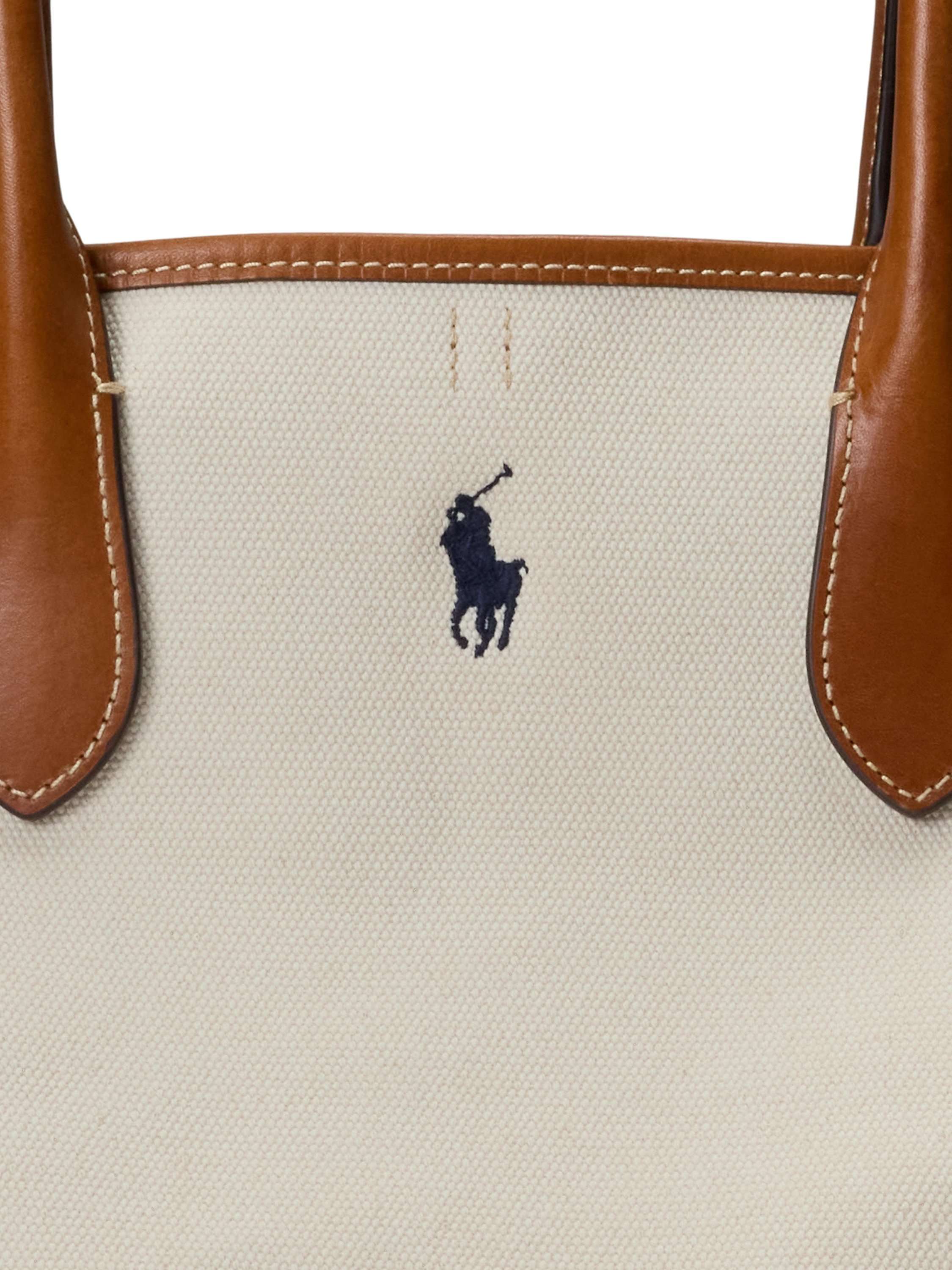 Polo Ralph Lauren Canvas Tote Bag, Natural/Navy