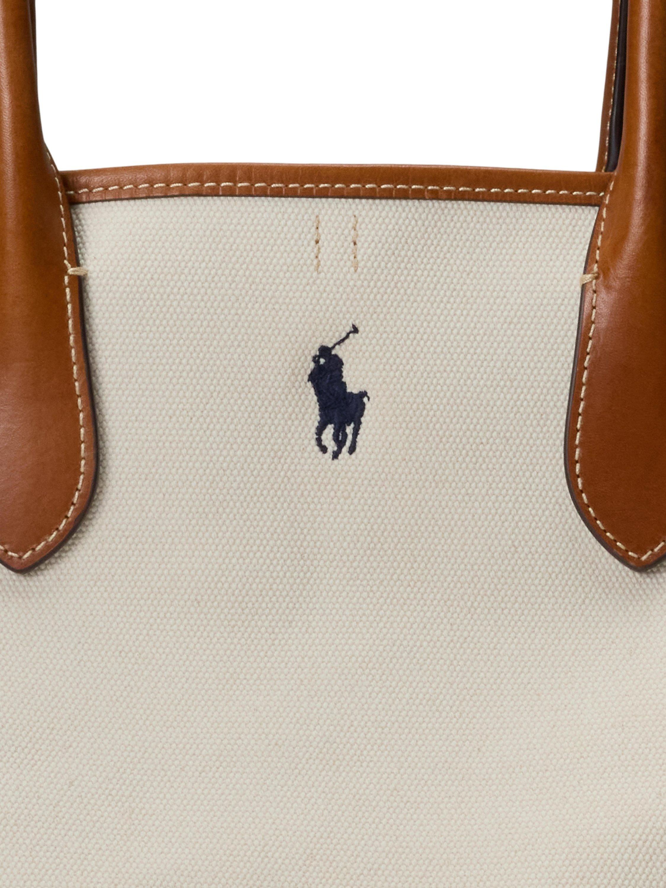 Polo Ralph Lauren Canvas Tote Bag, Natural/Navy