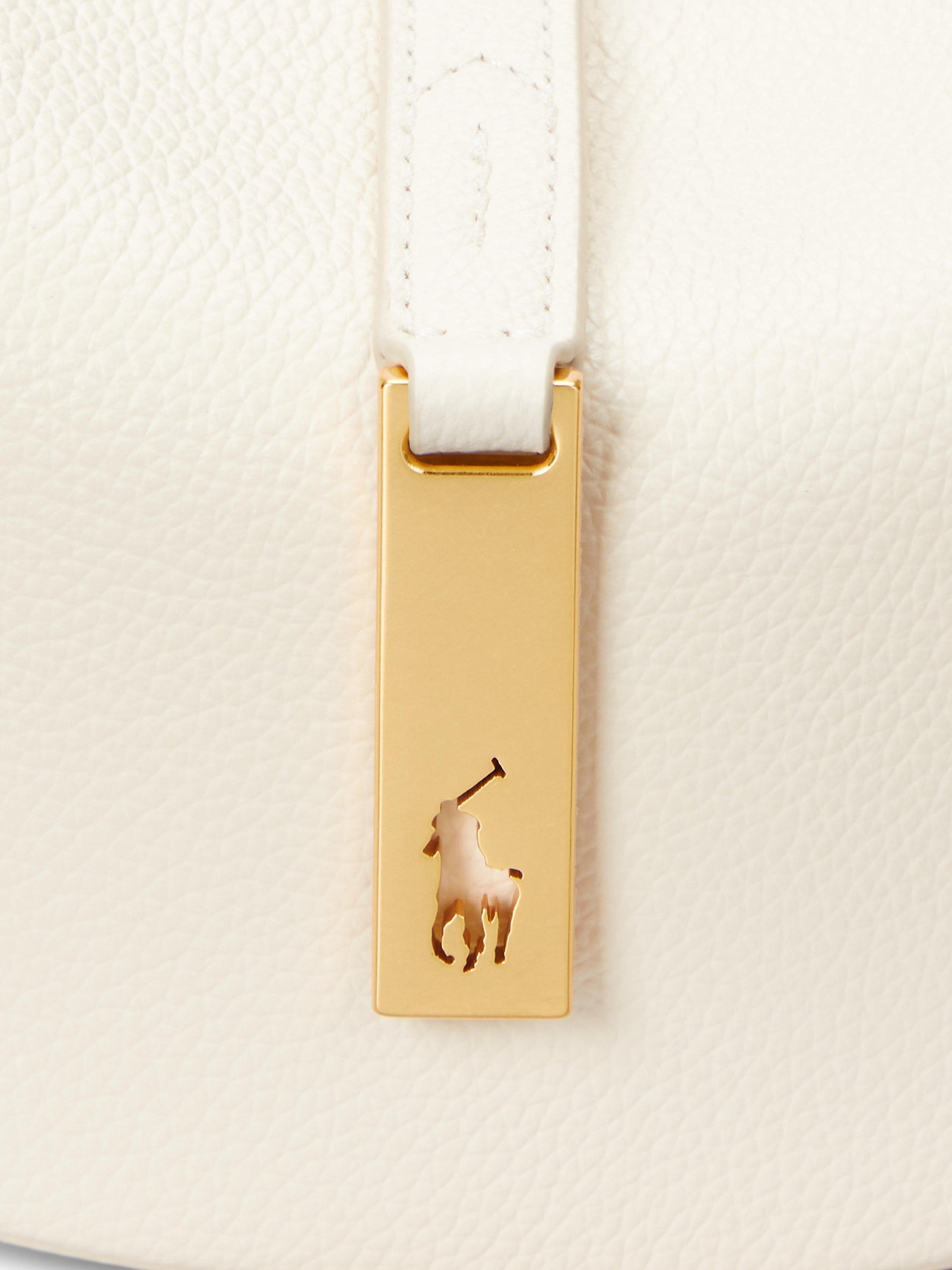 Polo Ralph Lauren Polo ID Mini Leather Shoulder Bag, White