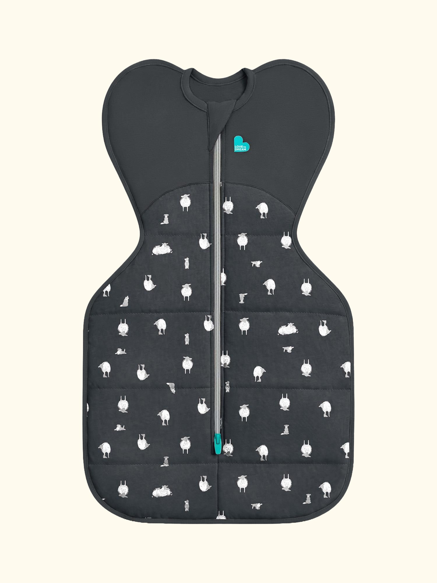 Swaddle Up, Organic Cotton & Merino Wool Baby Sleeping Bag, 2.5Tog, Charcoal